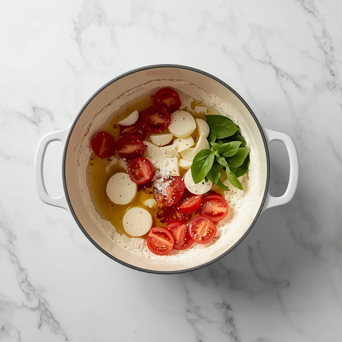 Cooking instructions for caprese flatbread balsamic