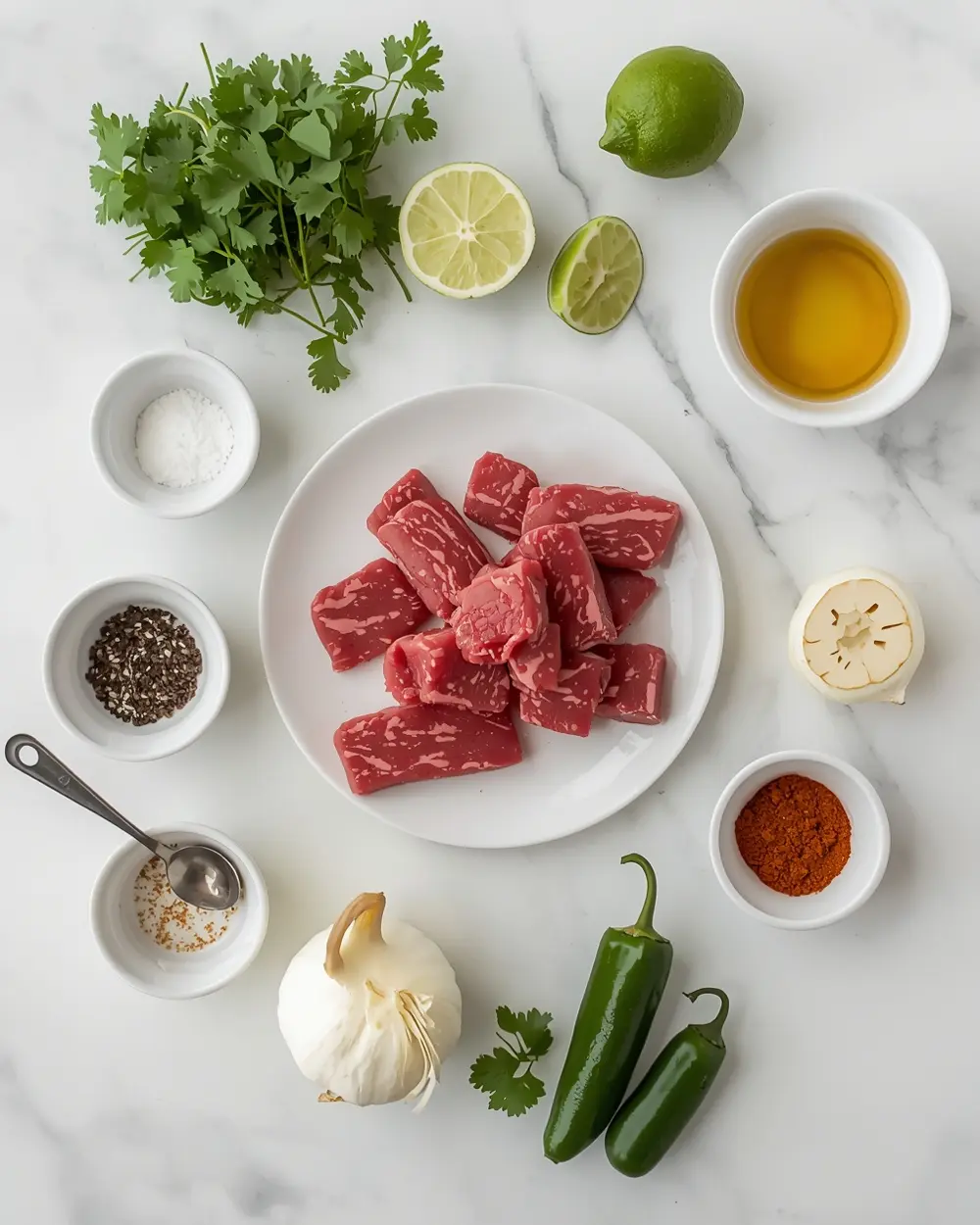 Ingredients for carne asada