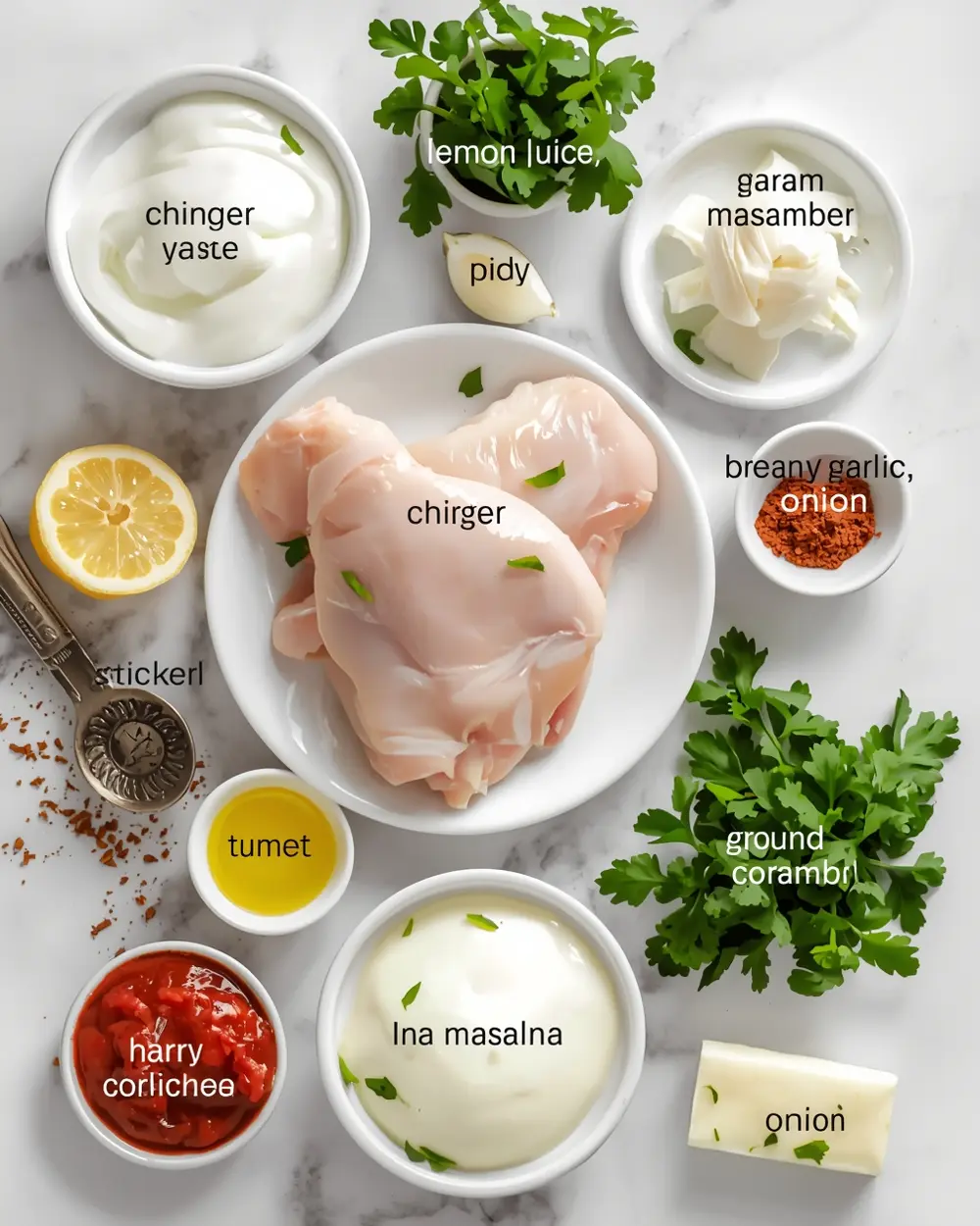Ingredients for chicken tikka masala