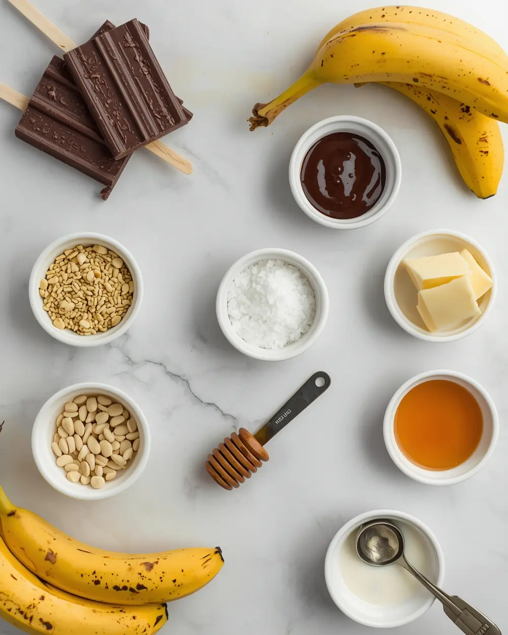 Ingredients for chocolate dipped banana pops