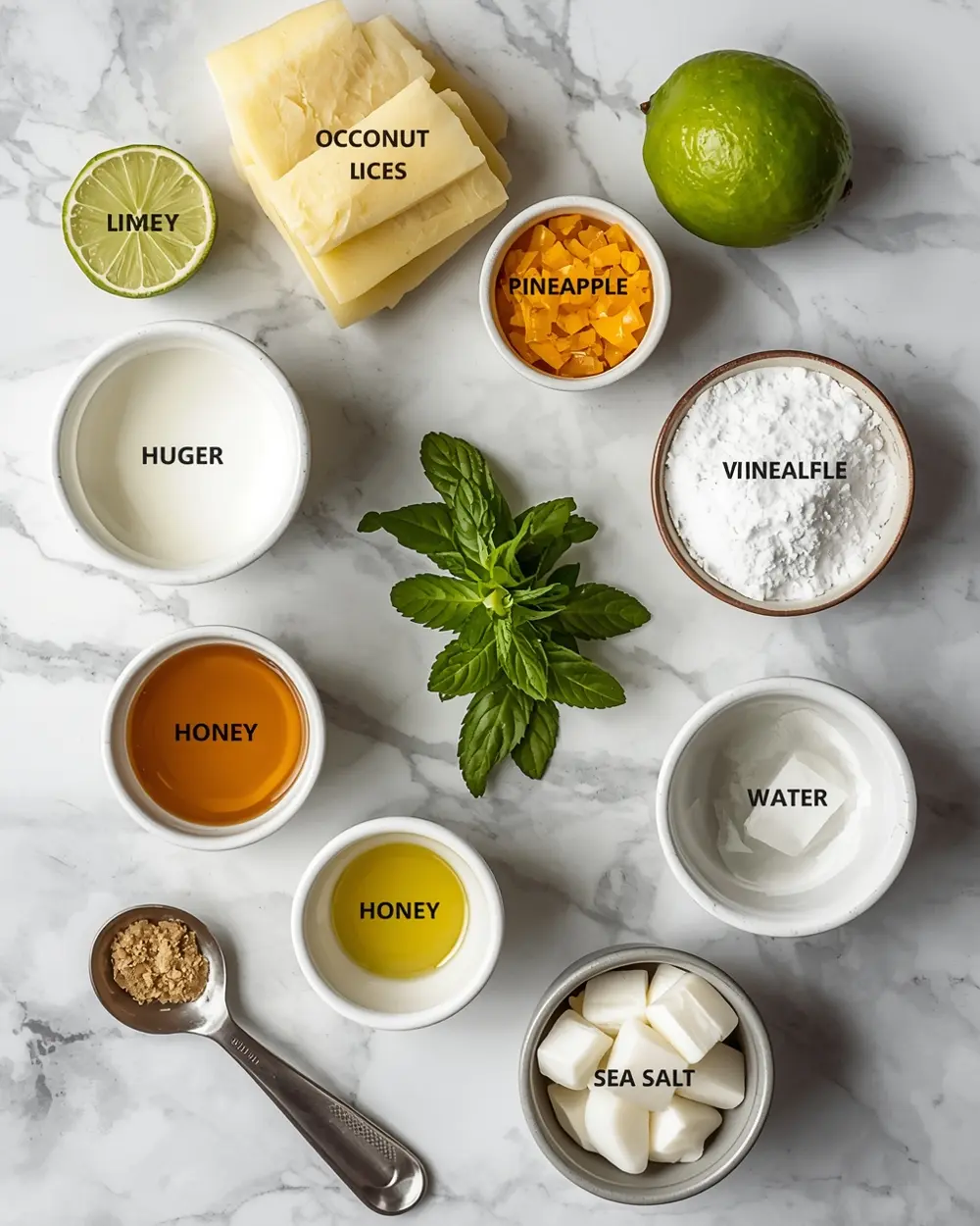 Ingredients for coconut lime frozen pops