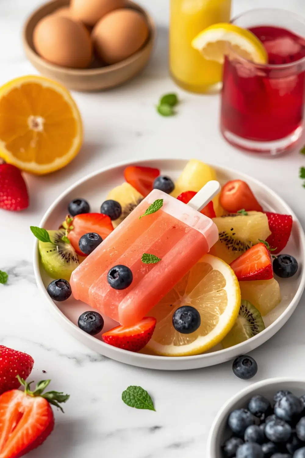colorful frozen fruit punch pops