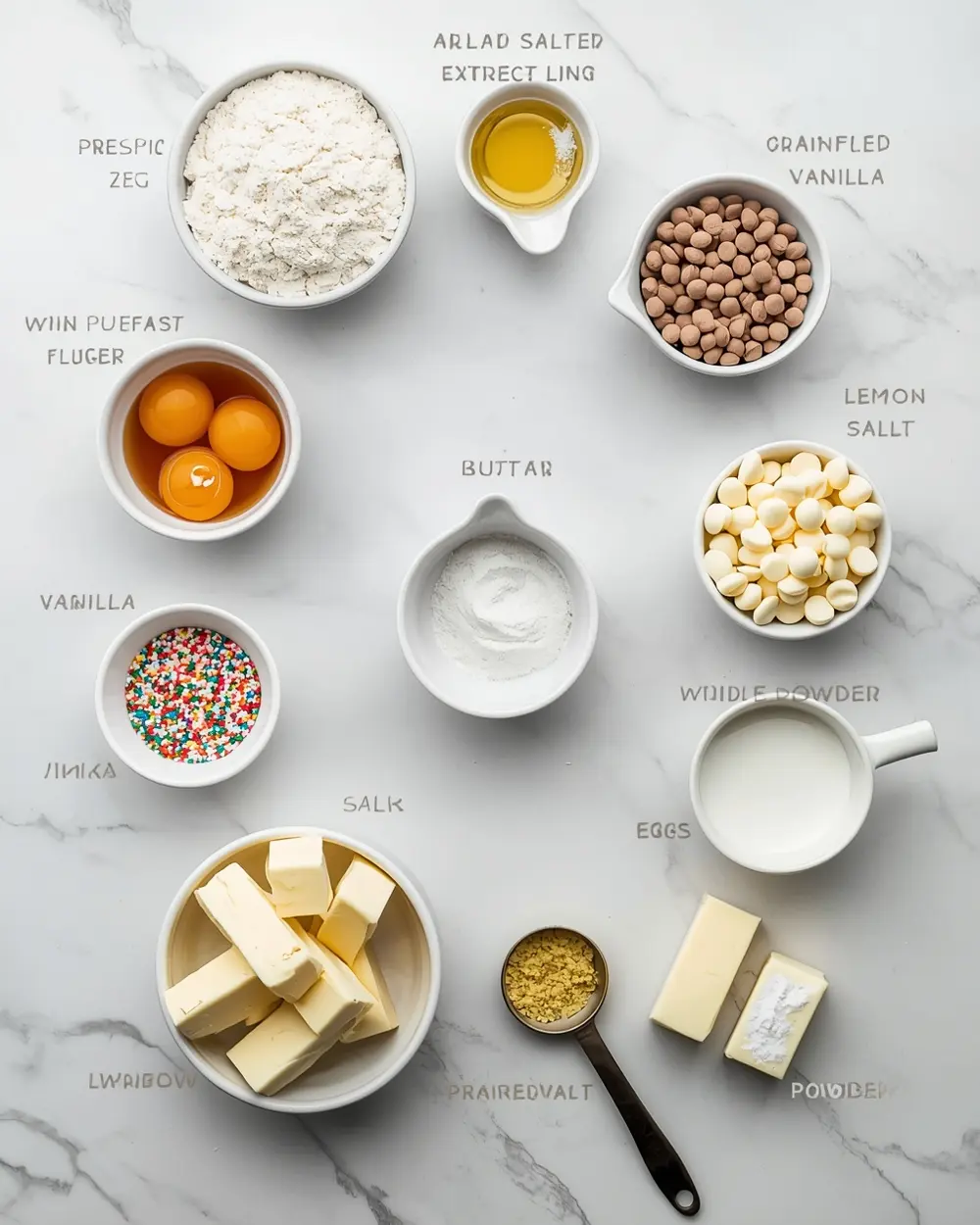 Ingredients for confetti blondies 4th july