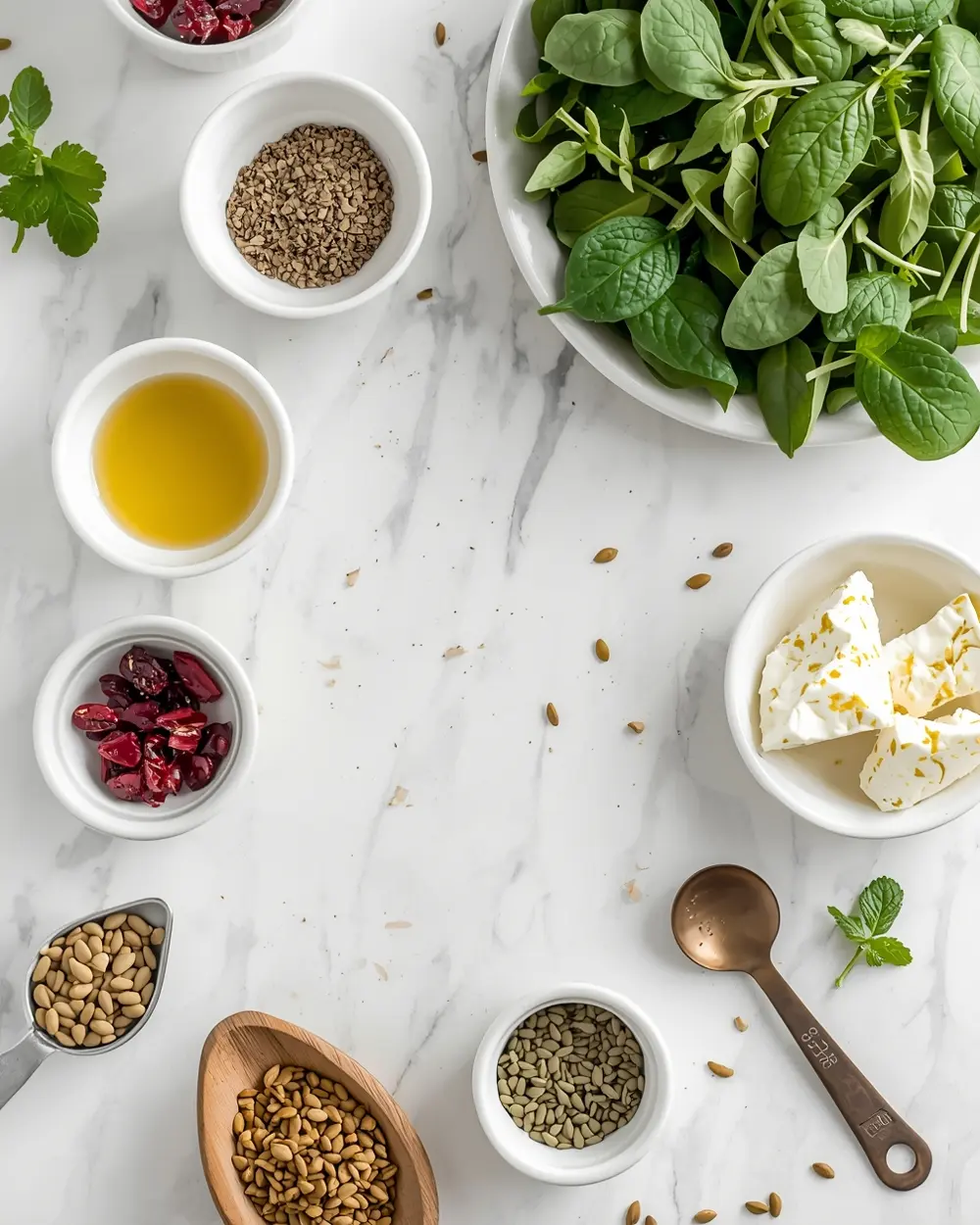 Ingredients for cranberry walnut salad