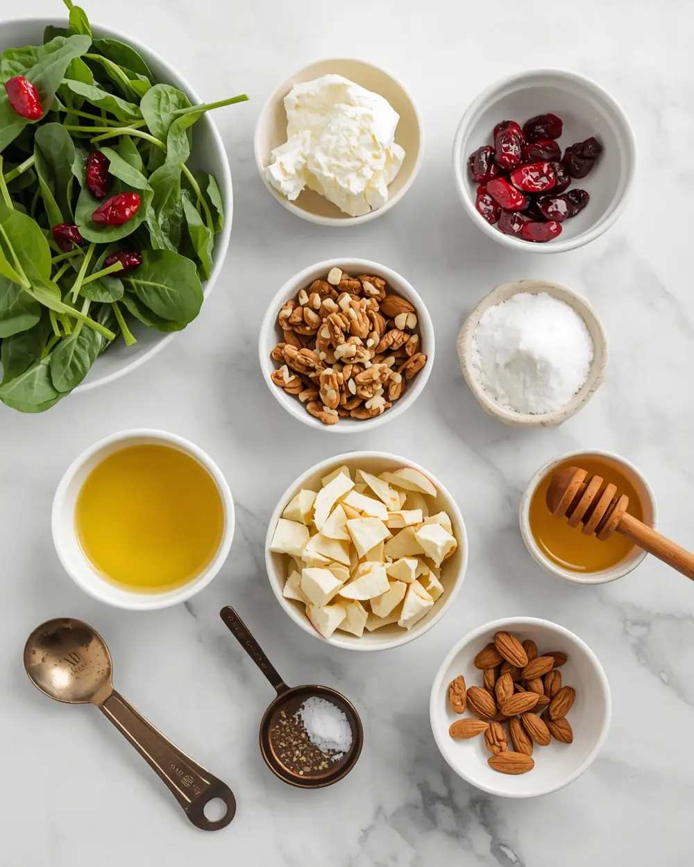 Ingredients for cranberry walnut salad