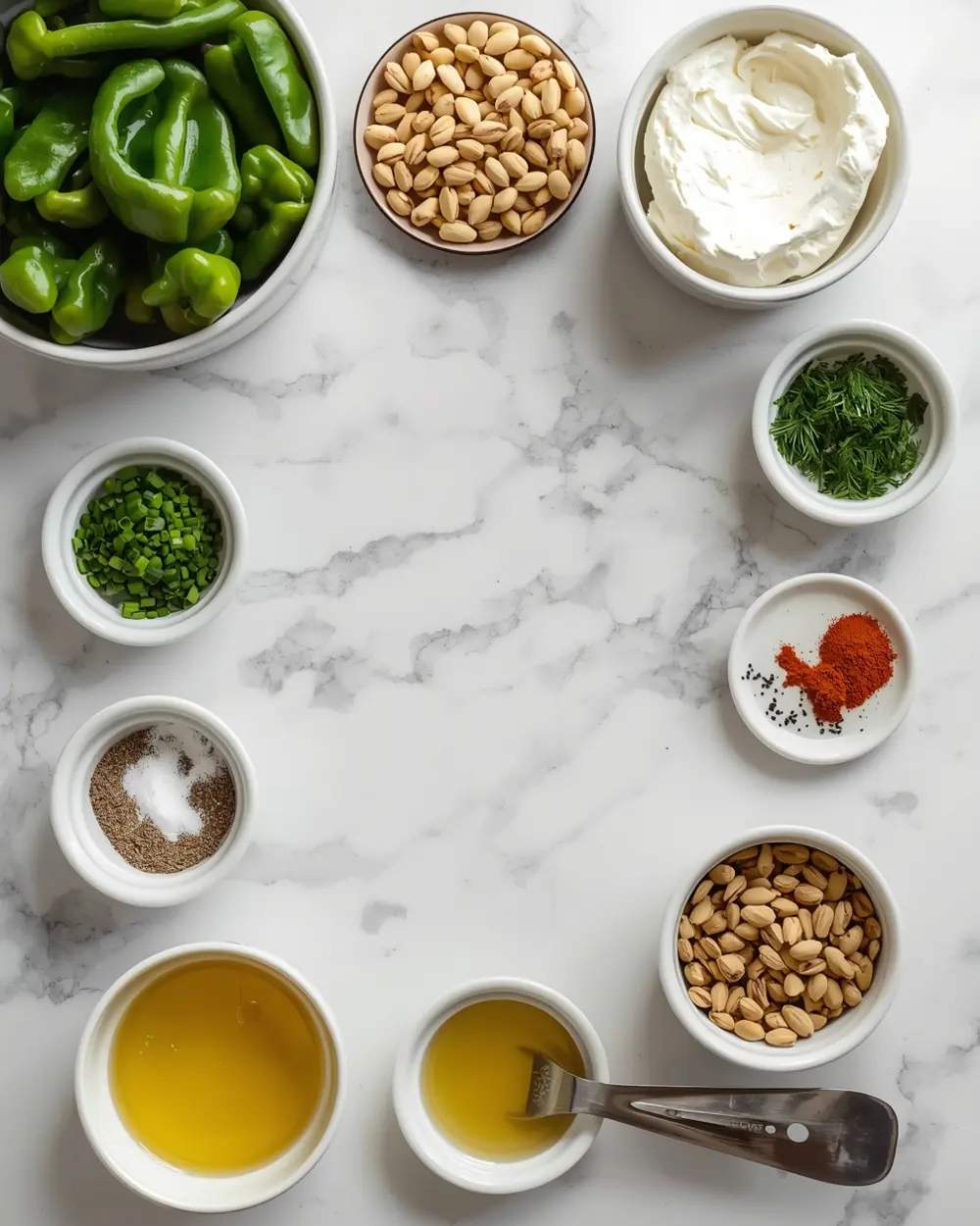 Ingredients for cream cheese stuffed mini peppers