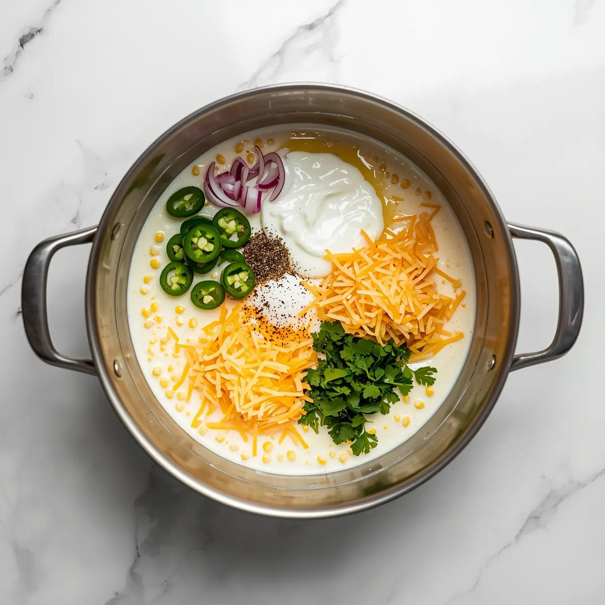 Cooking instructions for creamy corn dip jalapeño