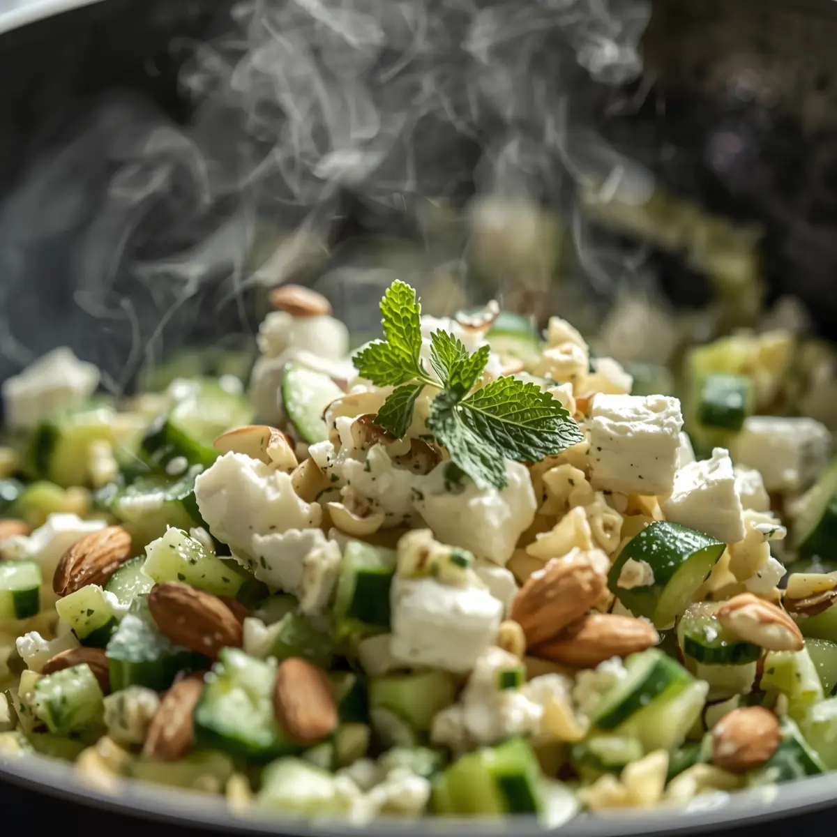 Cooking instructions for creamy cucumber salad