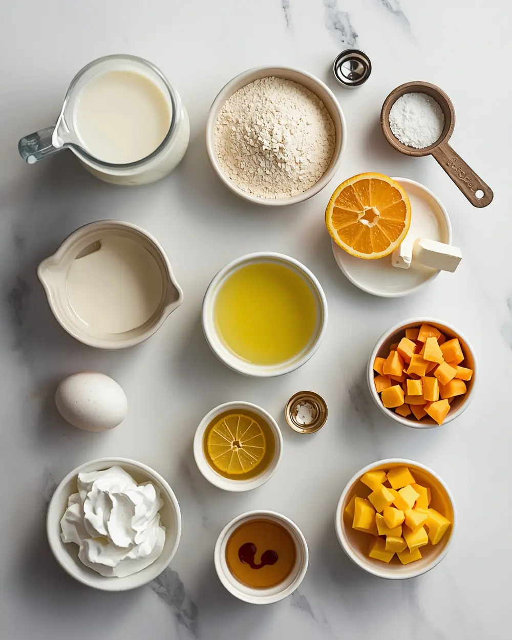 Ingredients for creamy dreamsicle popsicles