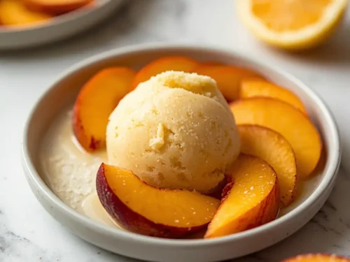 easy fresh peach sorbet