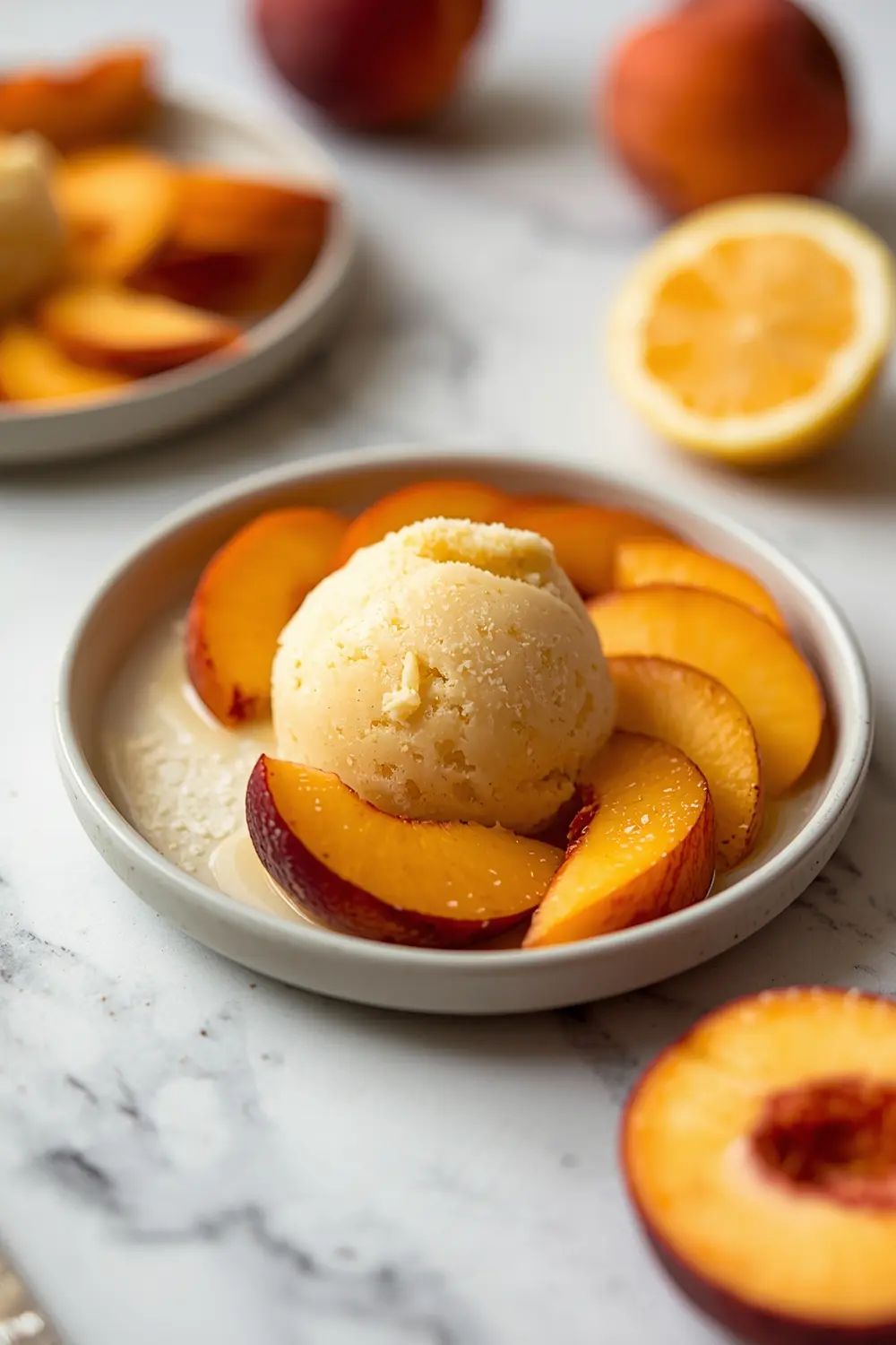 easy fresh peach sorbet