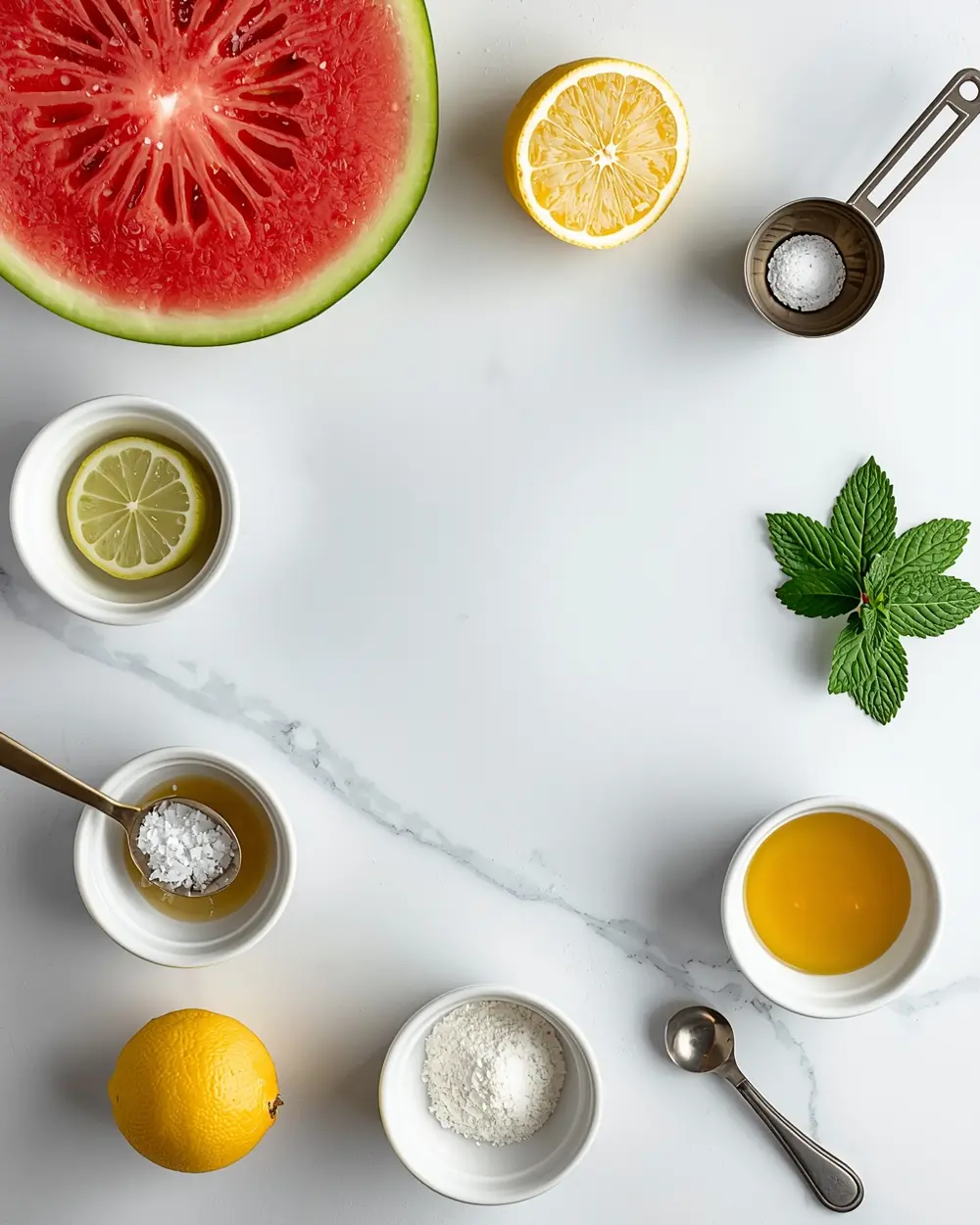Ingredients for easy watermelon sorbet