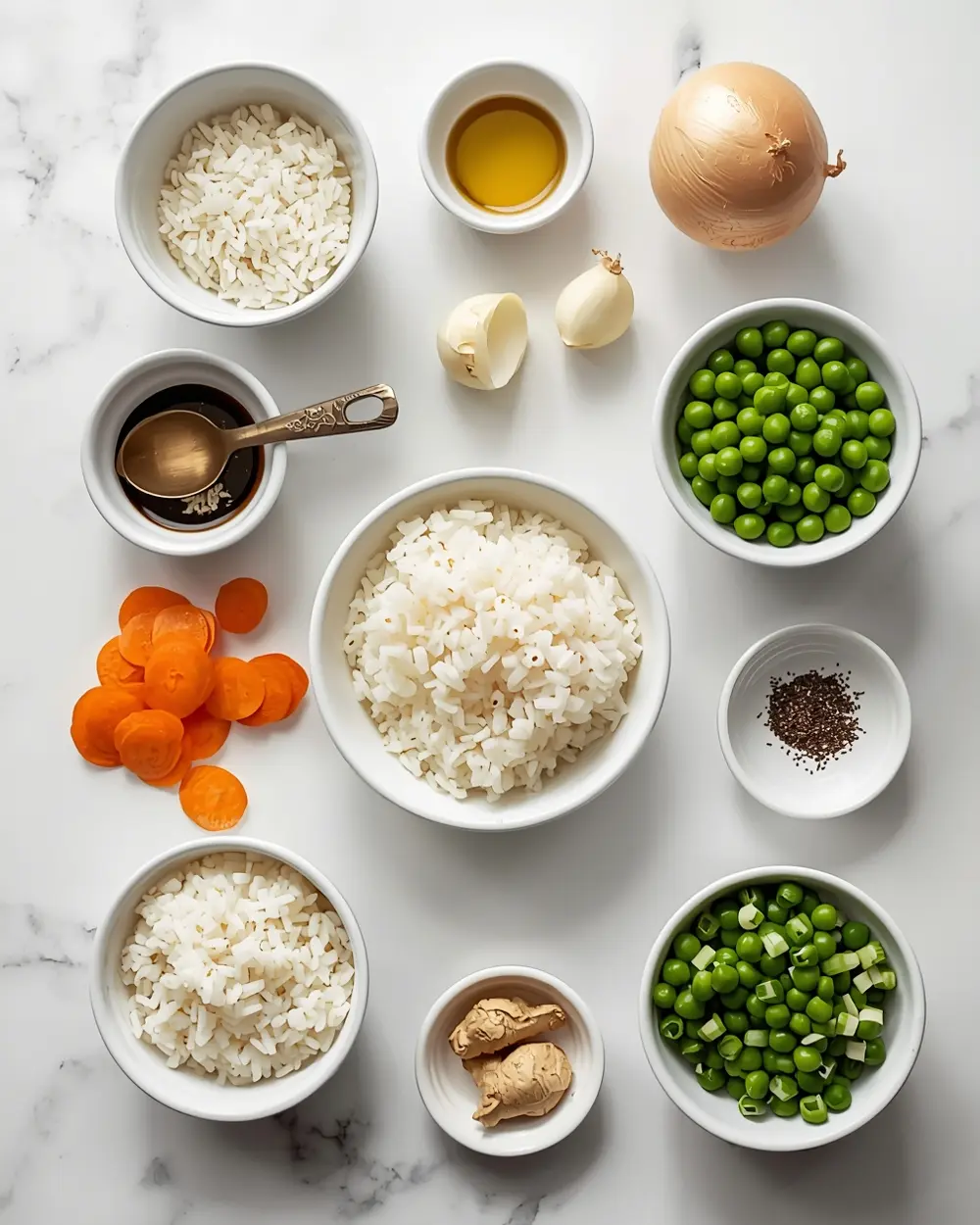 Ingredients for egg fried rice