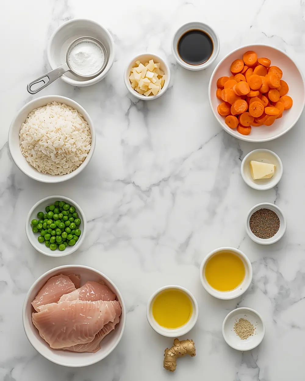 Ingredients for egg fried rice