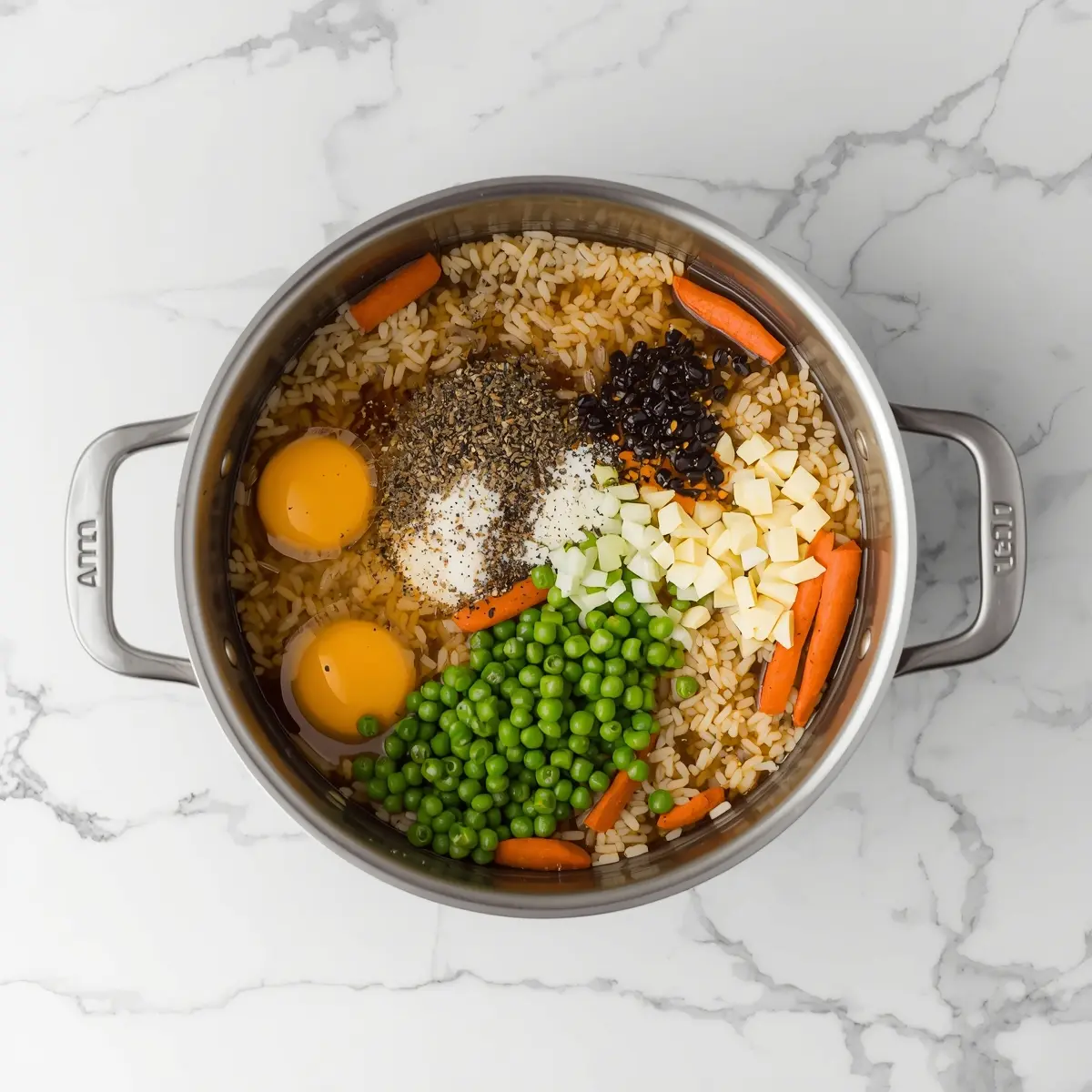 Cooking instructions for egg fried rice