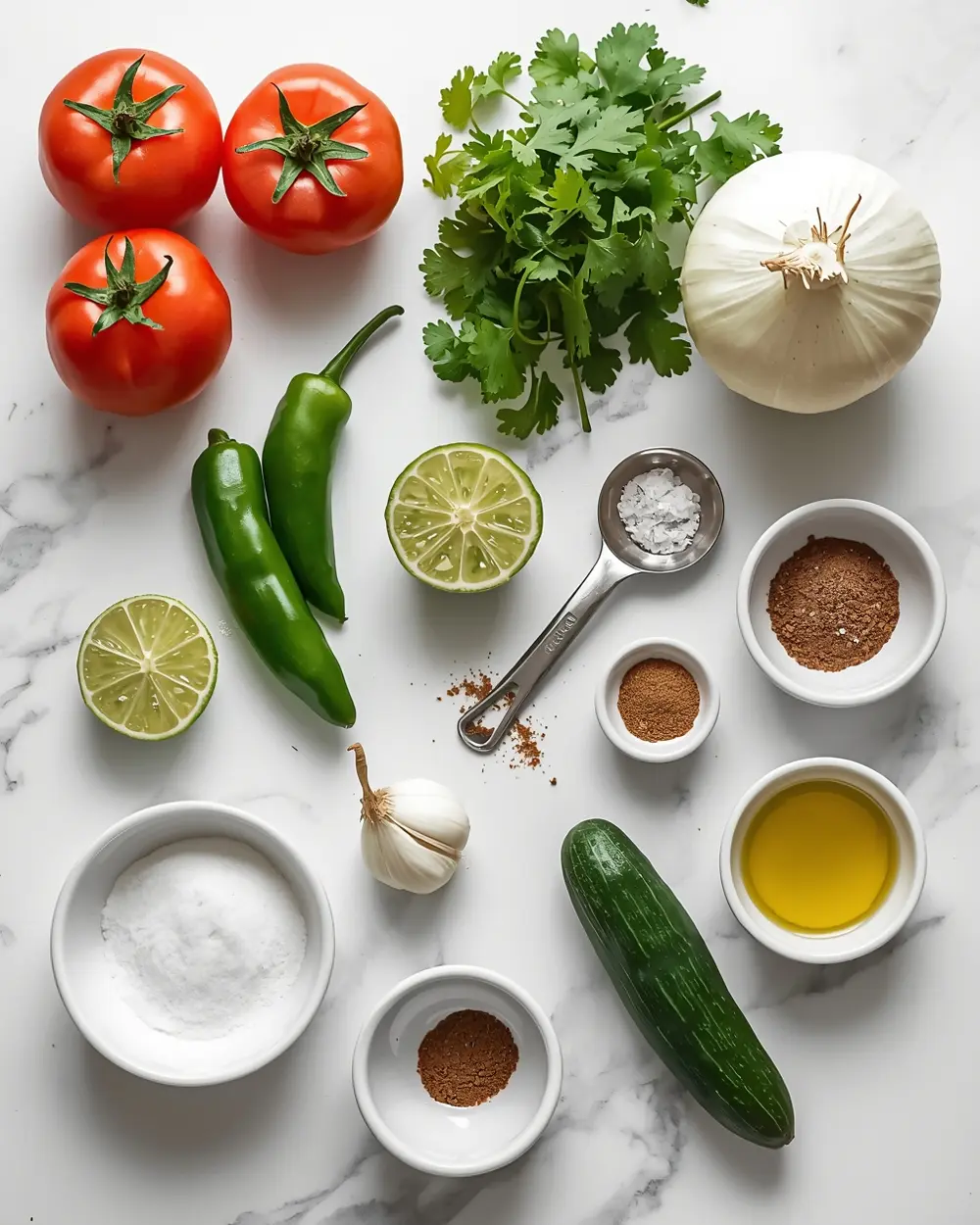 Ingredients for fresh pico de gallo