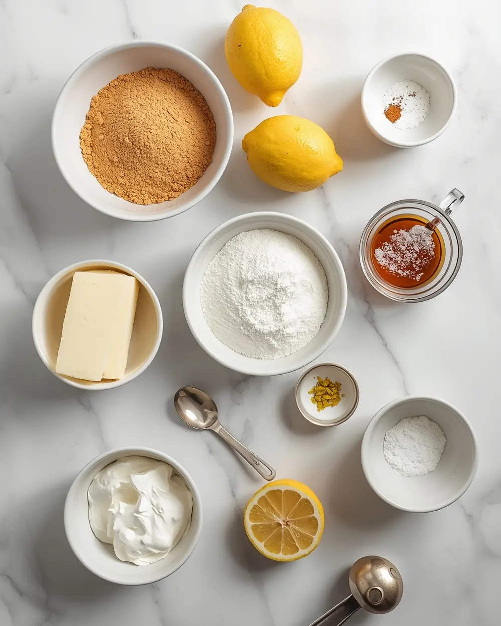 Ingredients for frozen lemon cheesecake bites