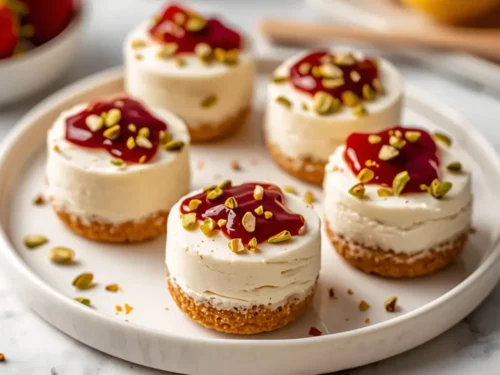 frozen strawberry cheesecake bites