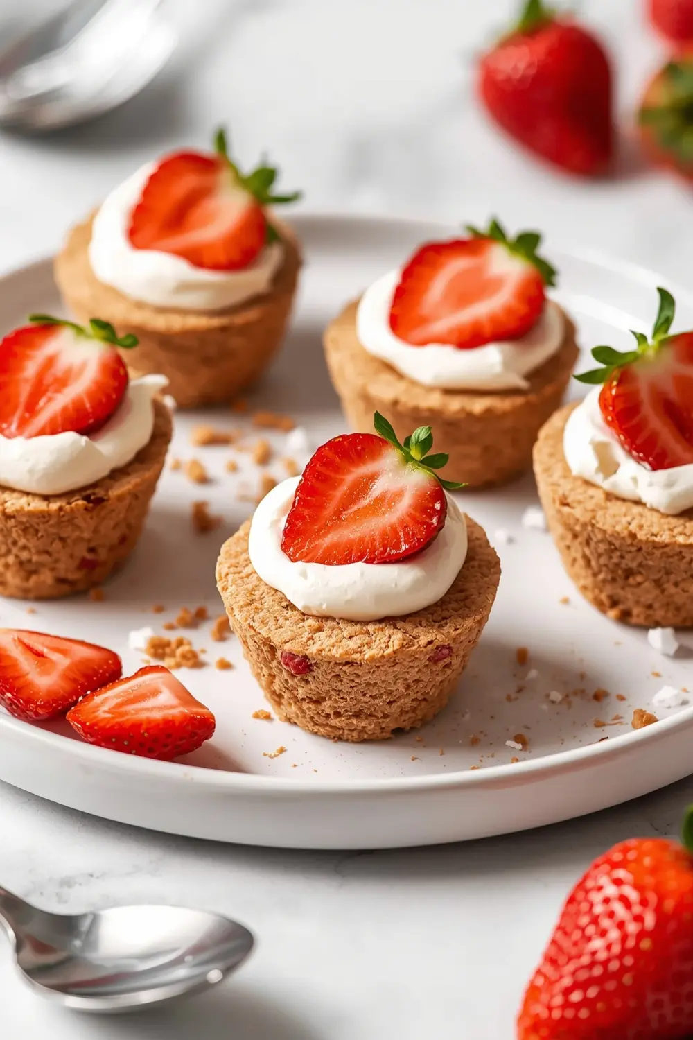 frozen strawberry cheesecake bites
