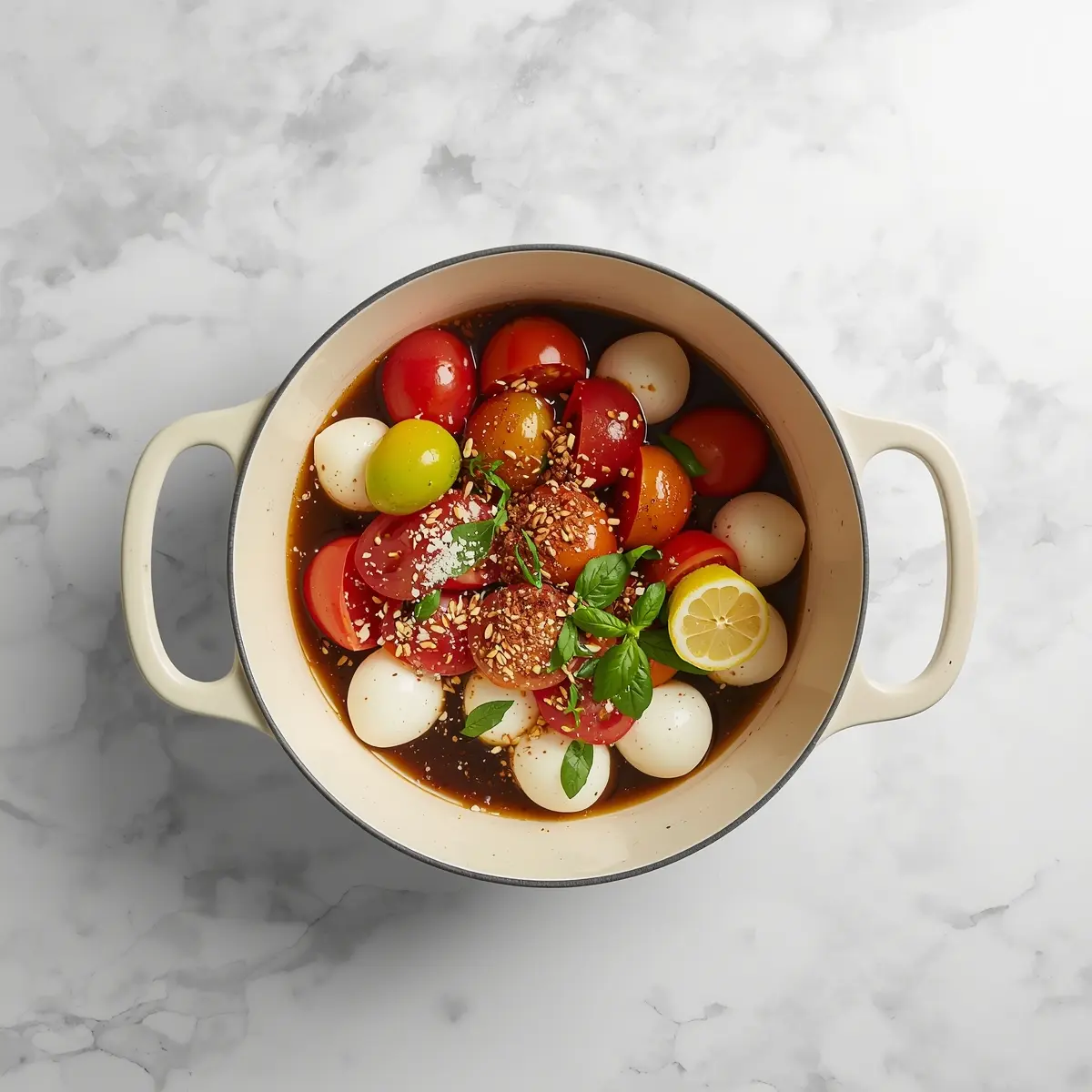 Cooking instructions for heirloom caprese salad elegant