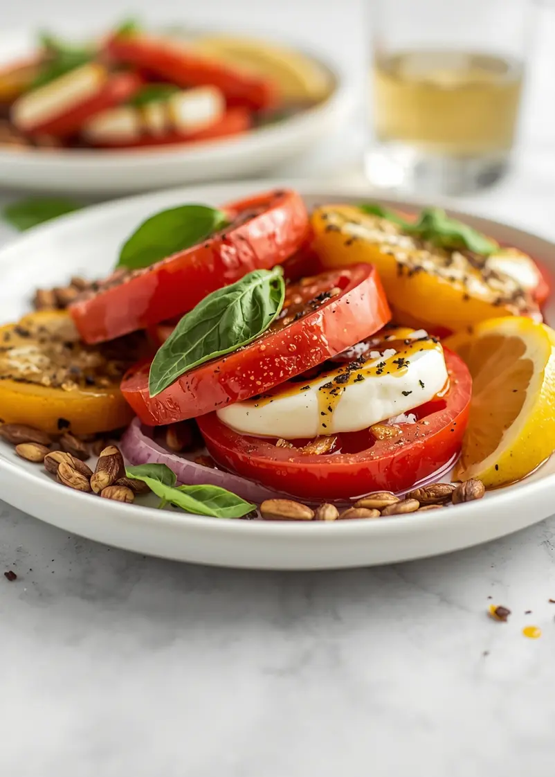 heirloom caprese salad elegant ready to serve
