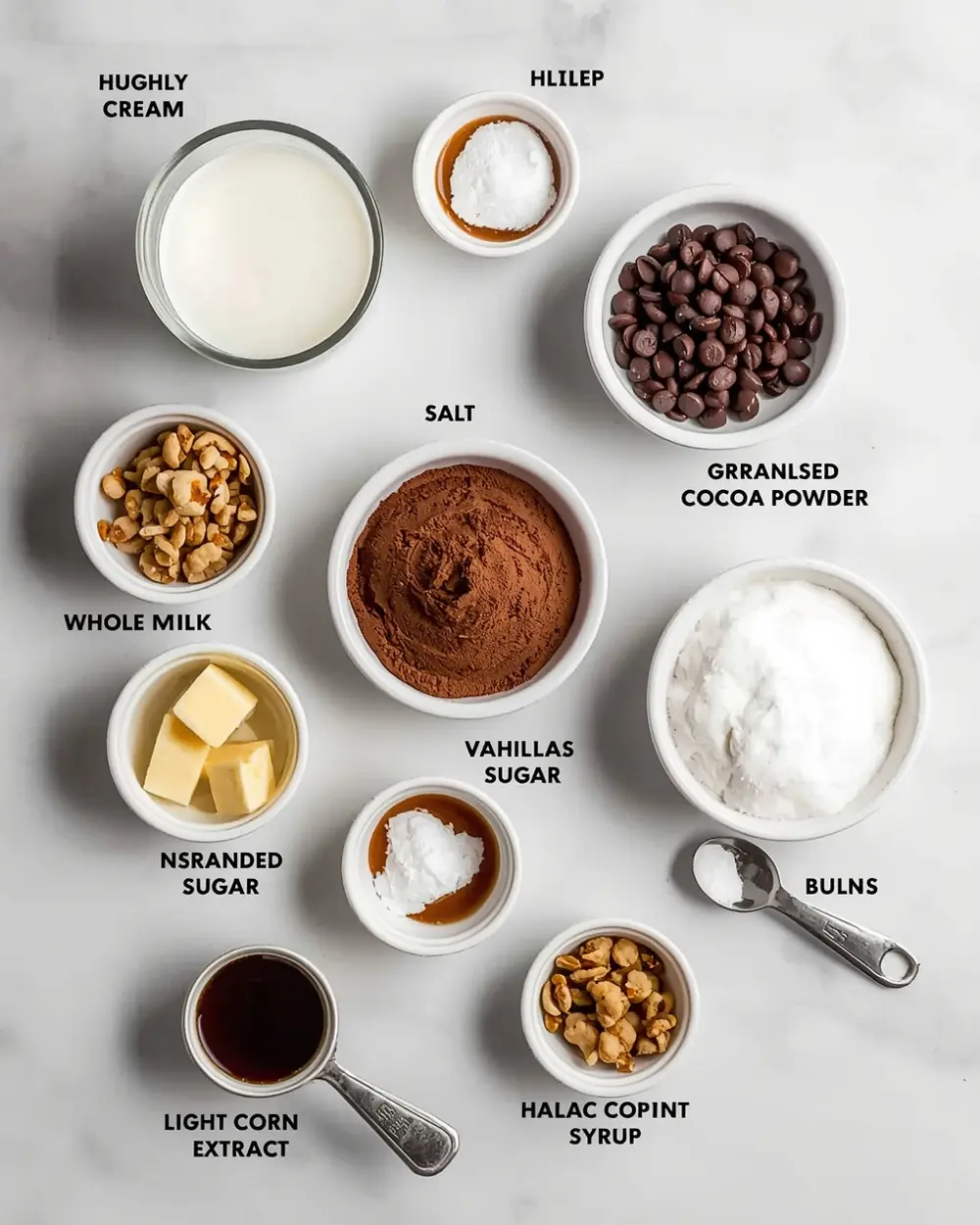 Ingredients for homemade chocolate fudge pops