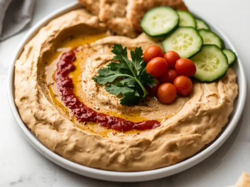 homemade hummus entertaining platter