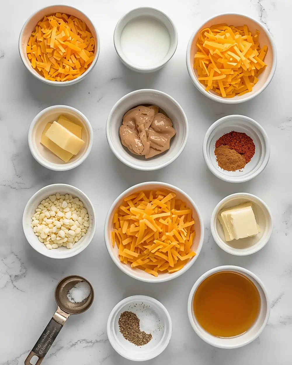 Ingredients for homemade queso from scratch