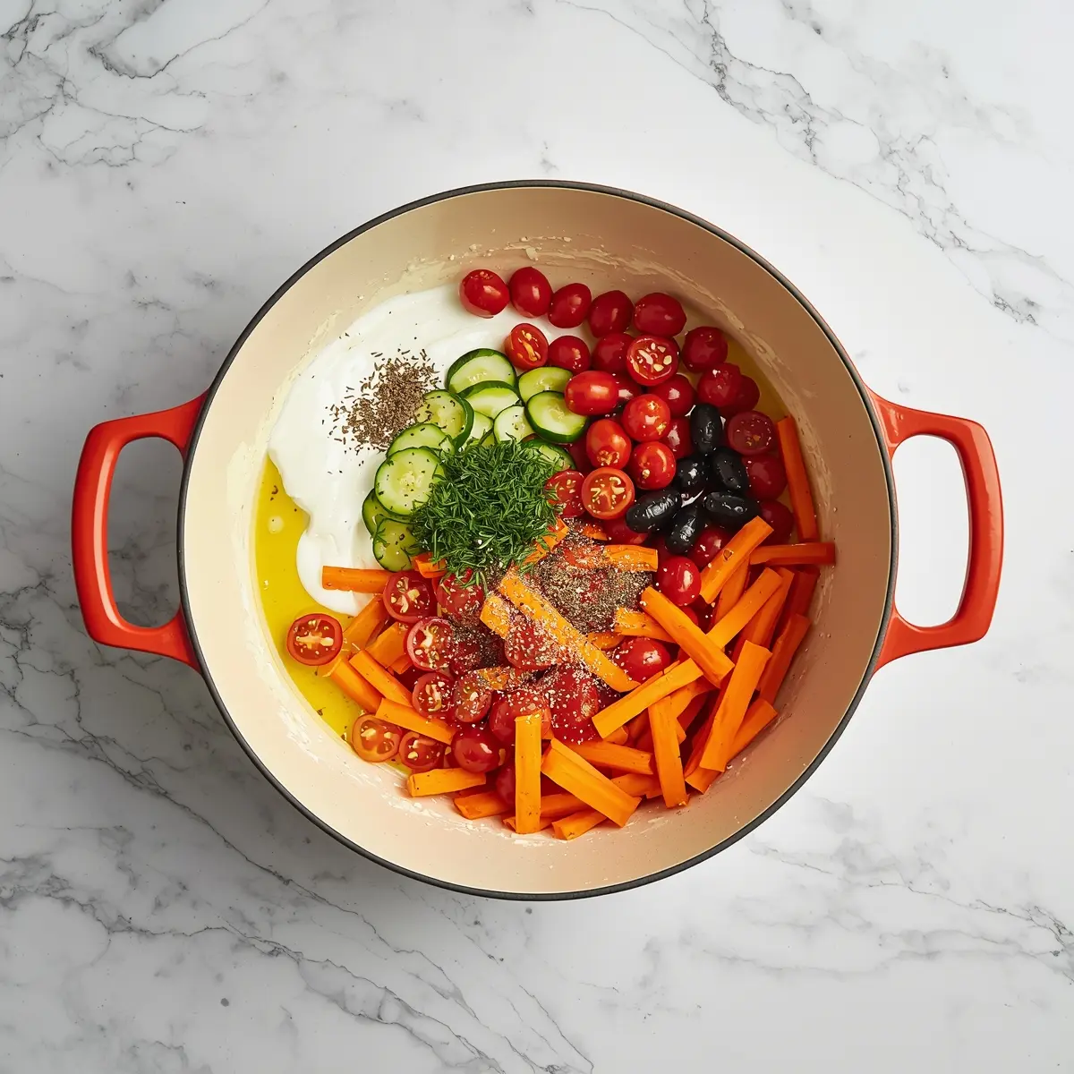 Cooking instructions for homemade tzatziki veggie platter