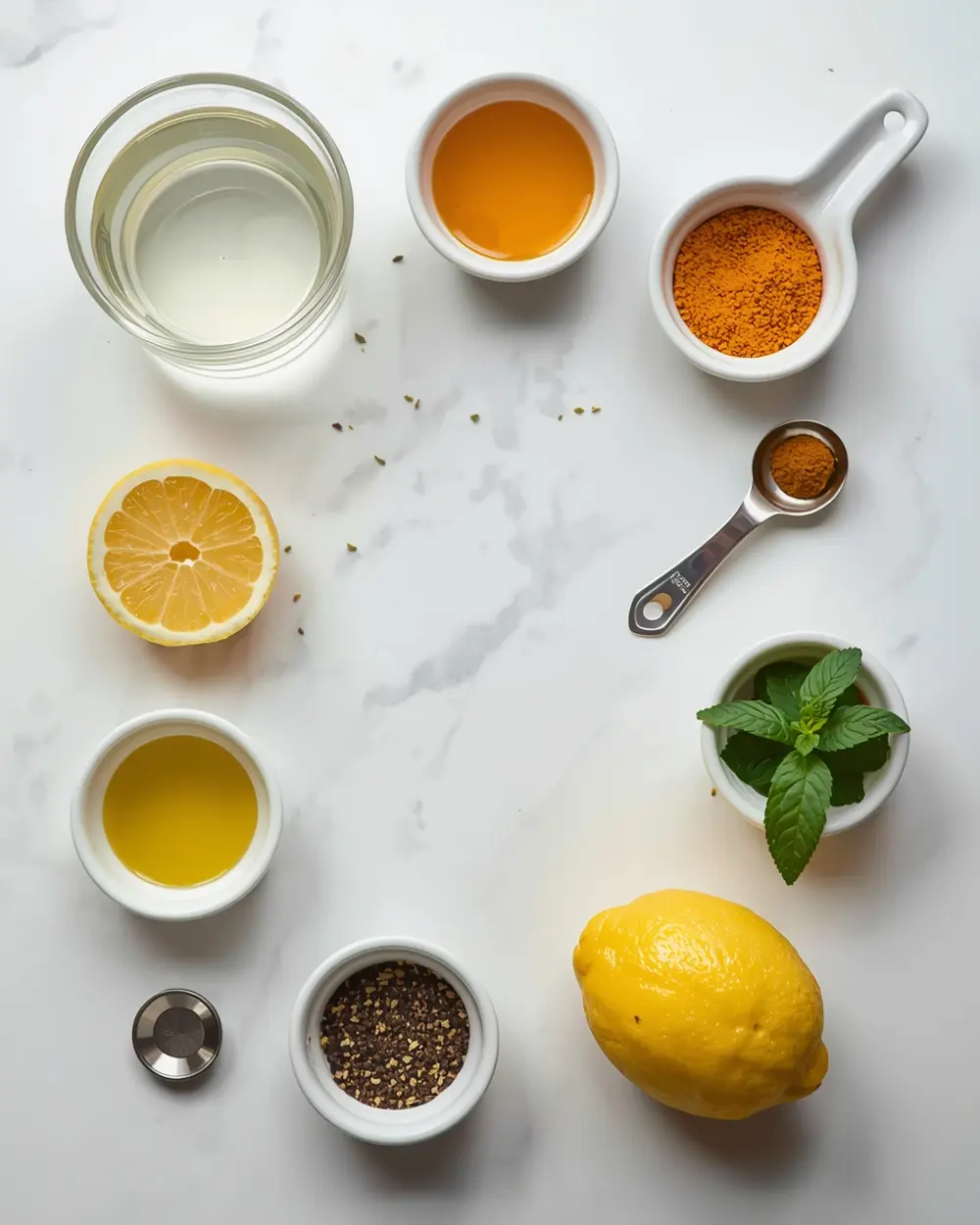 Ingredients for honey lemon tea