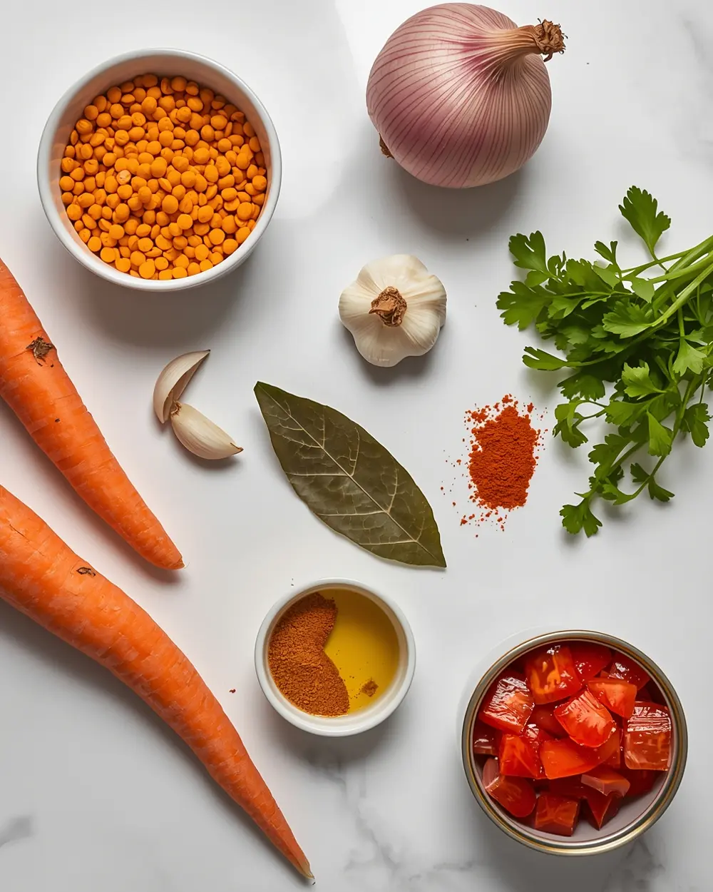 Ingredients for instant pot lentil soup
