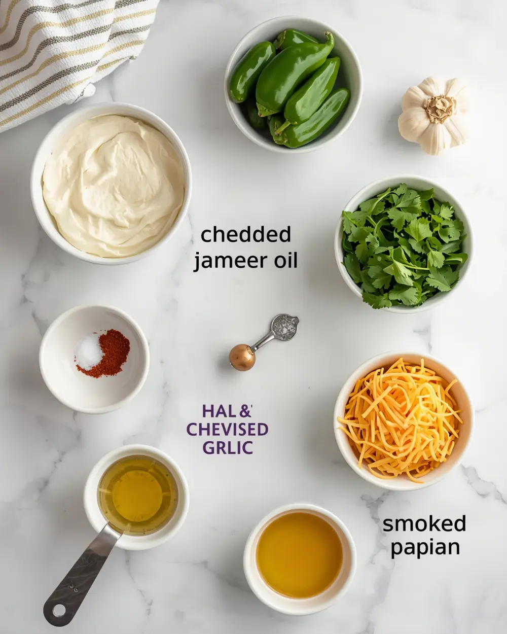 Ingredients for jalapeño popper dip cream cheese