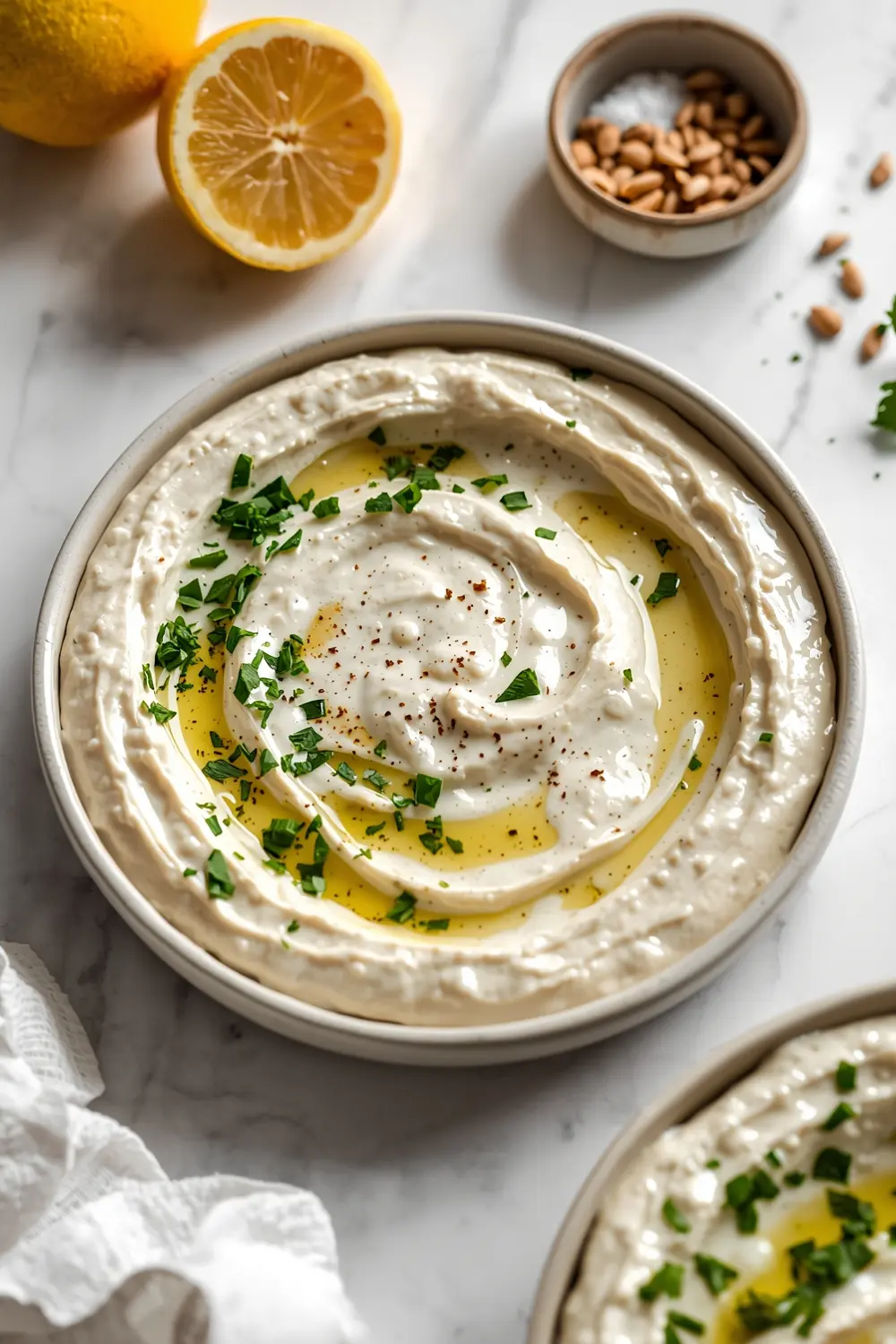 lemon herb white bean dip