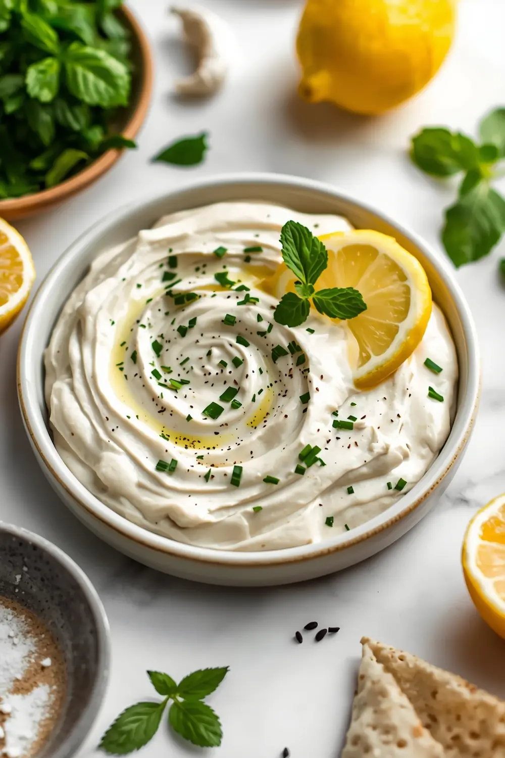 lemon herb white bean dip