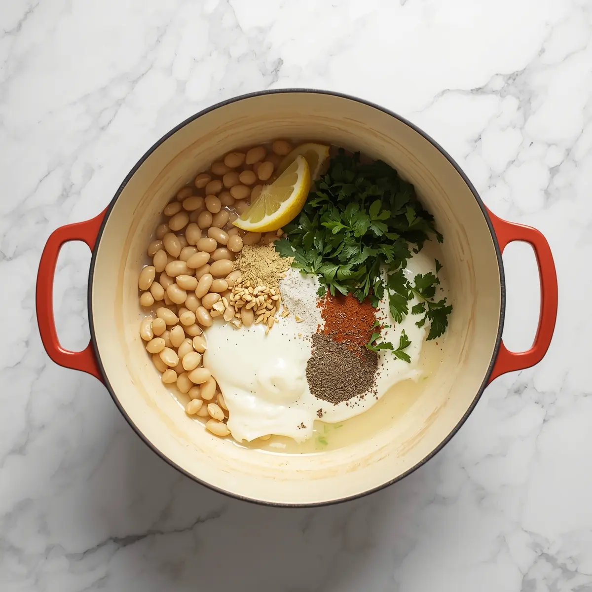 Cooking instructions for lemon herb white bean dip