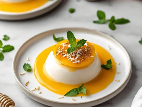 mango coconut panna cotta