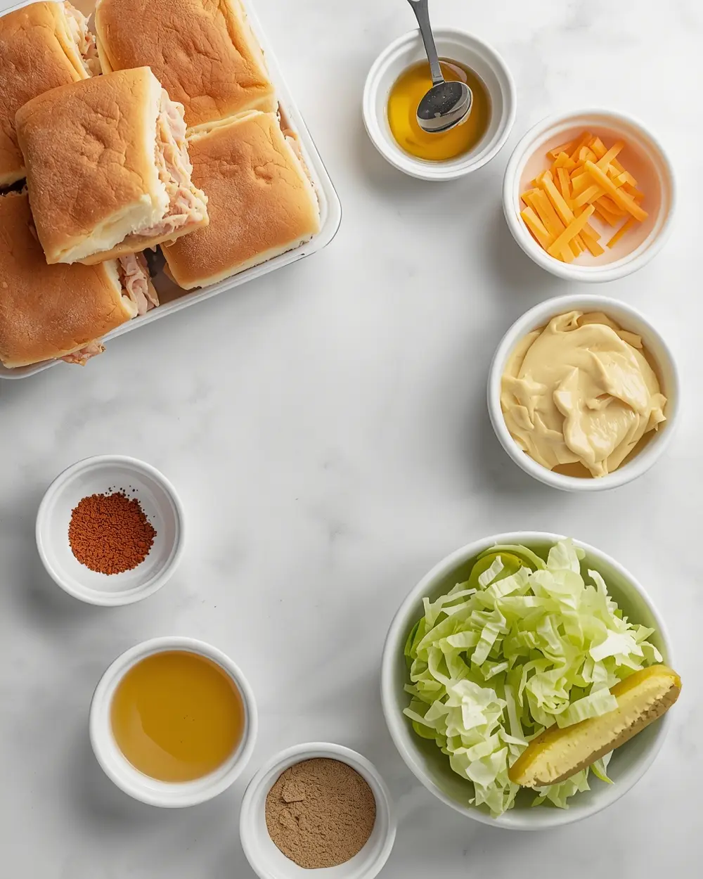 Ingredients for mini chicken sliders chipotle