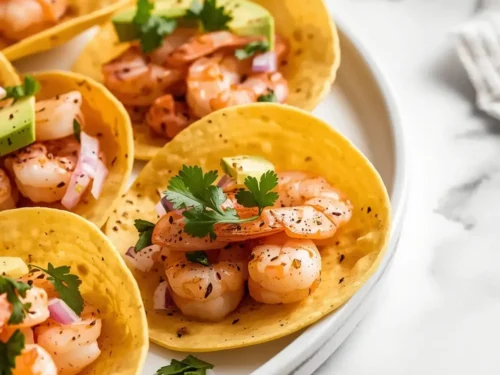 mini shrimp tacos corn tortilla