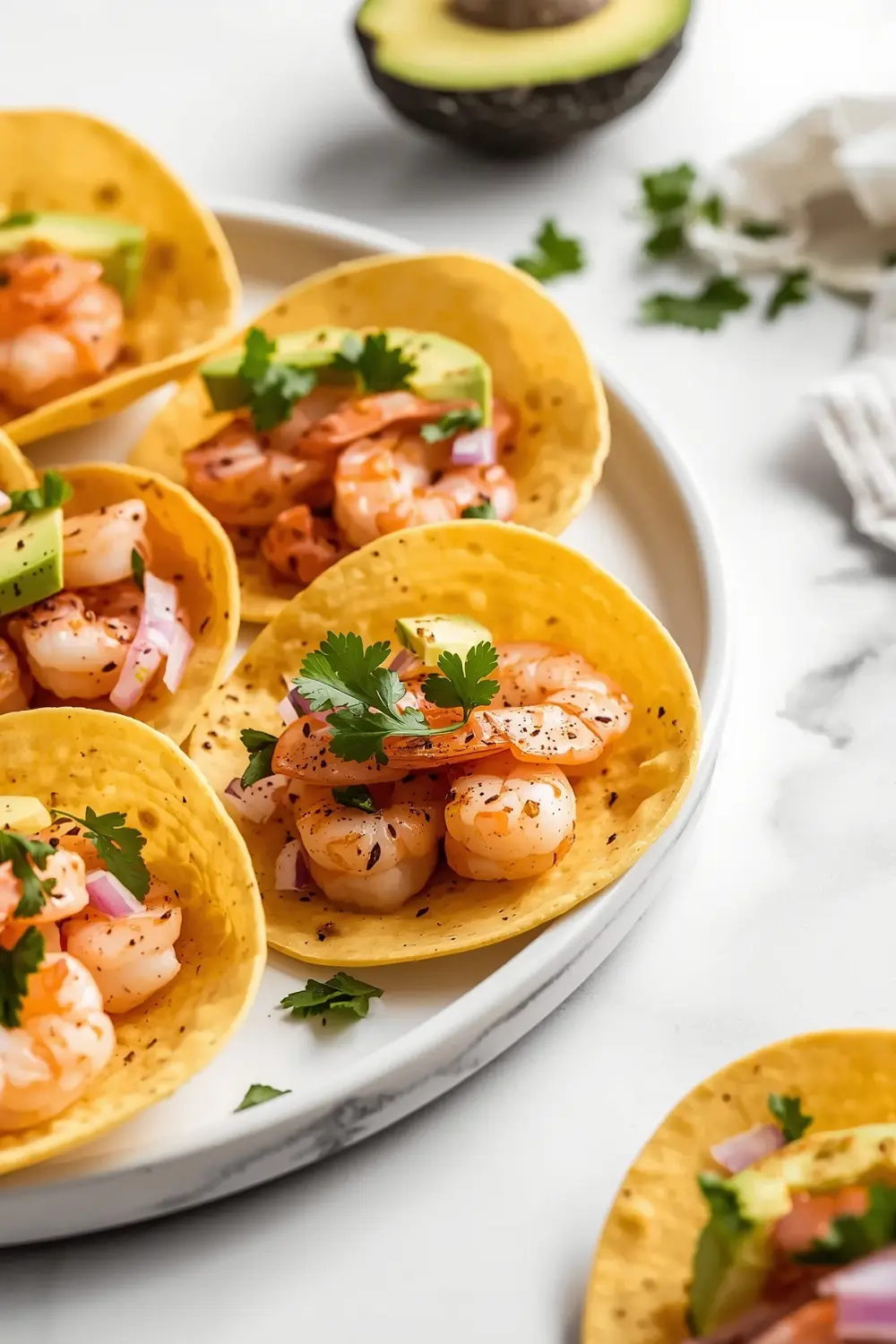 mini shrimp tacos corn tortilla