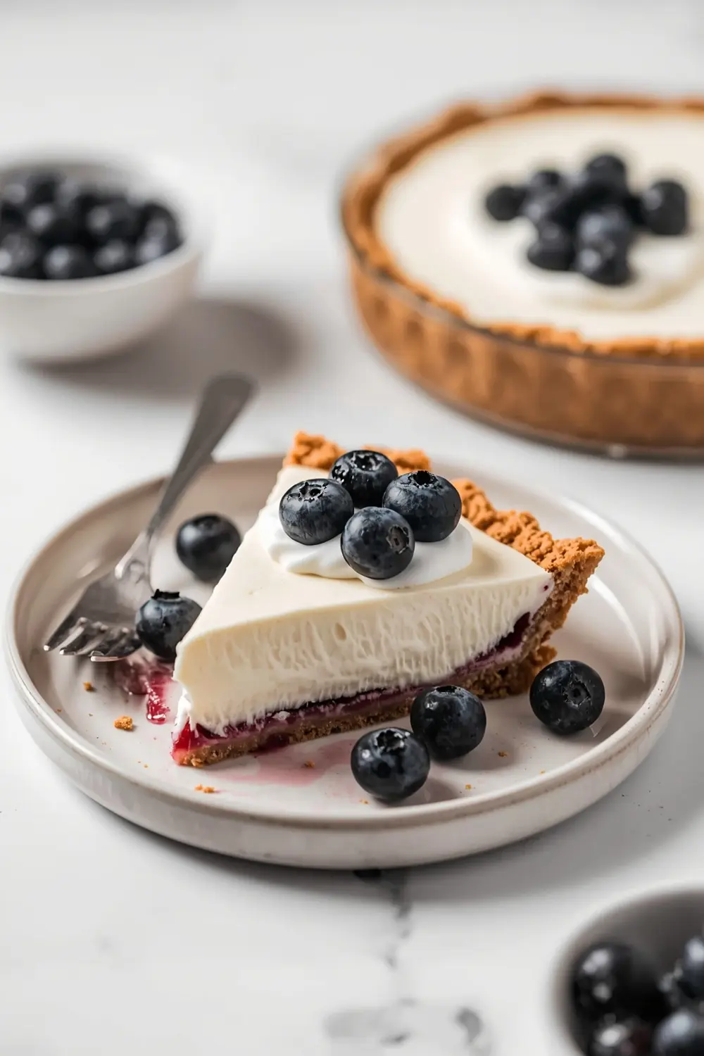 no bake blueberry cream pie