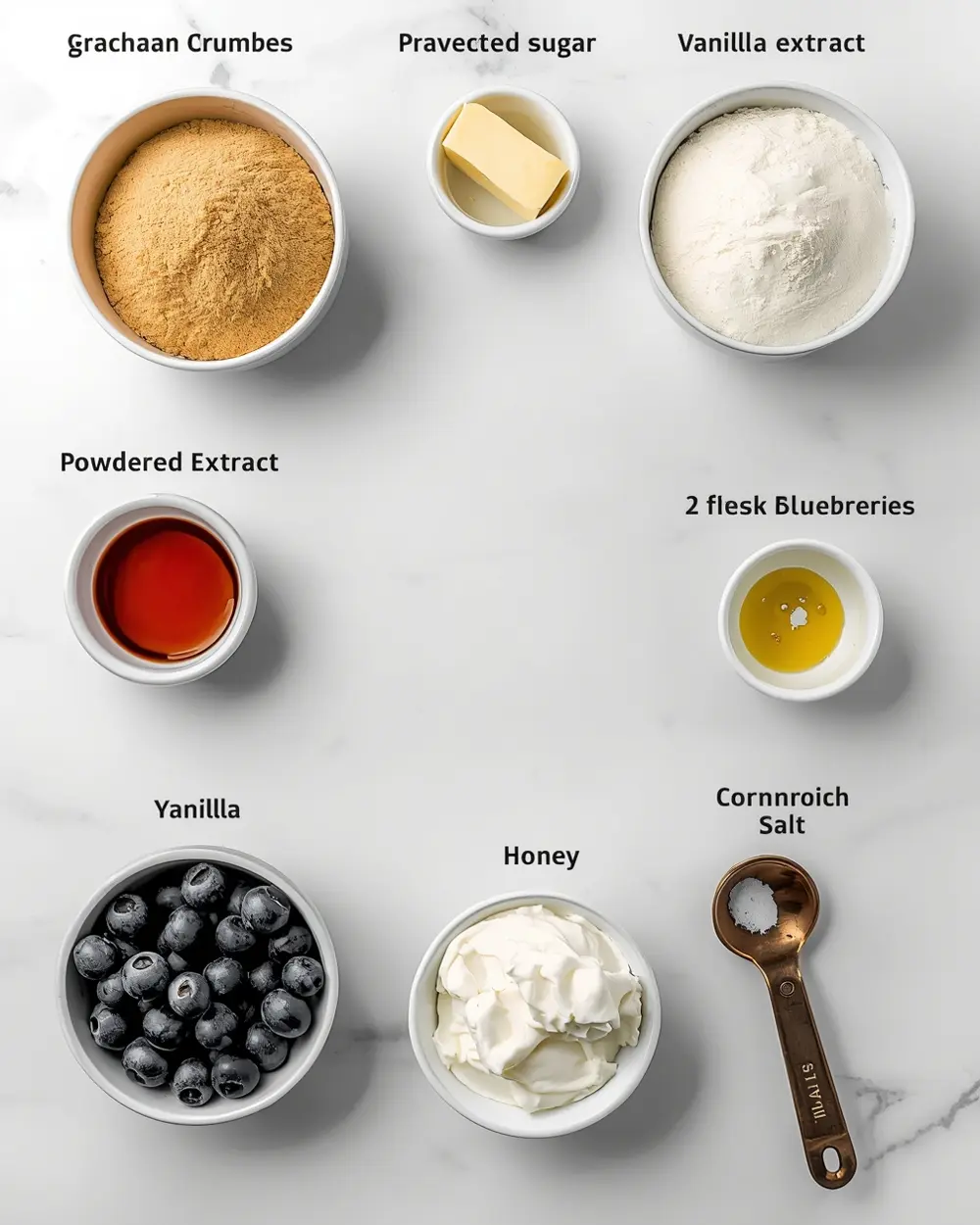 Ingredients for no bake blueberry cream pie