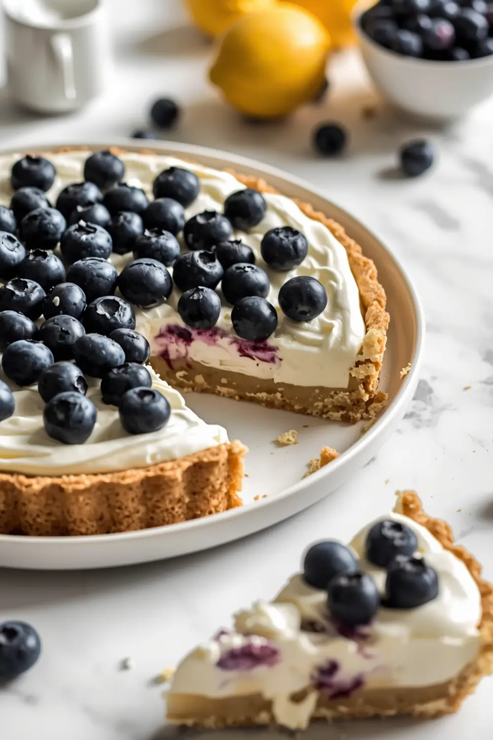 no bake blueberry lemon tart
