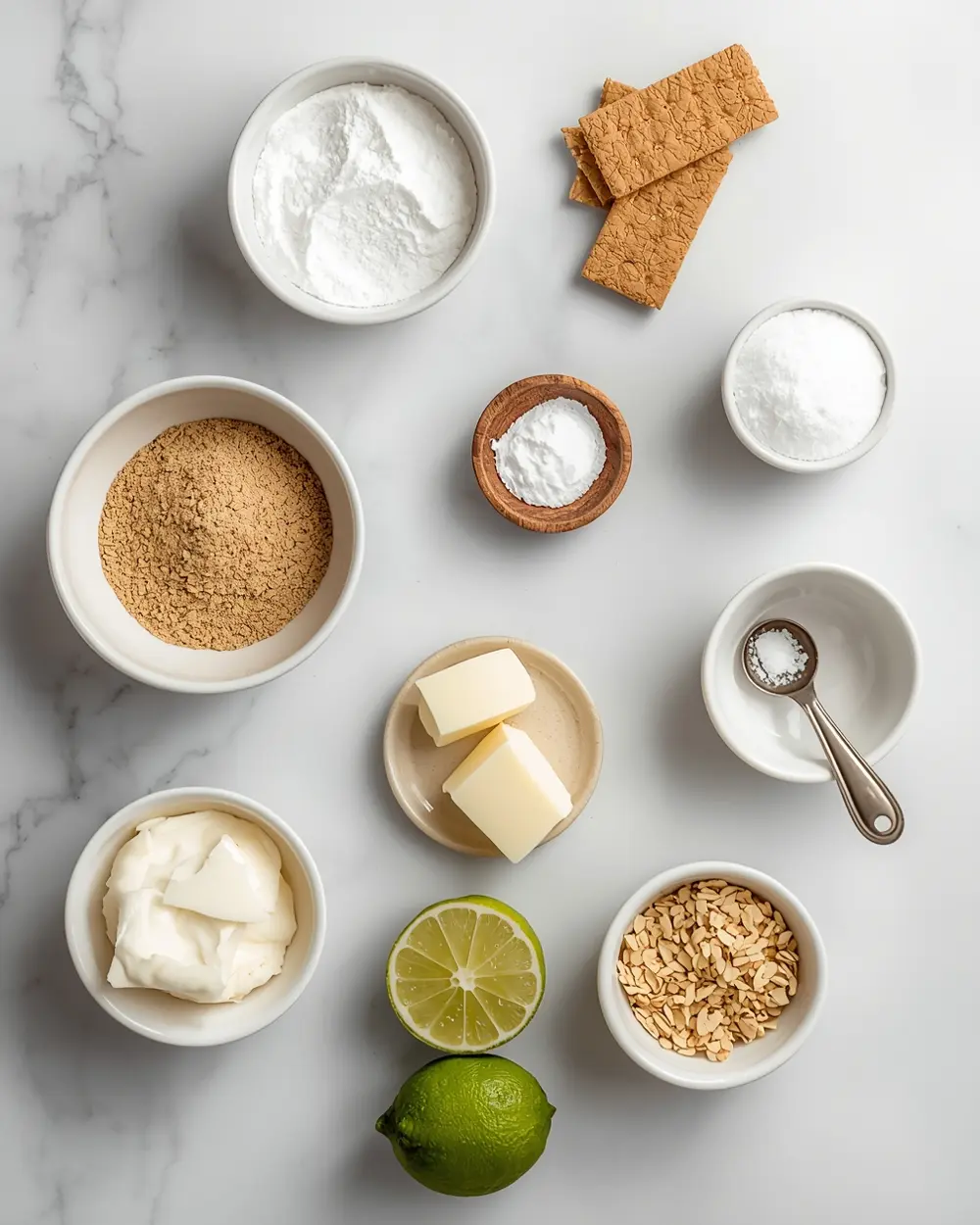 Ingredients for no bake key lime pie
