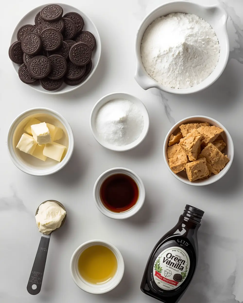 Ingredients for no bake oreo cheesecake