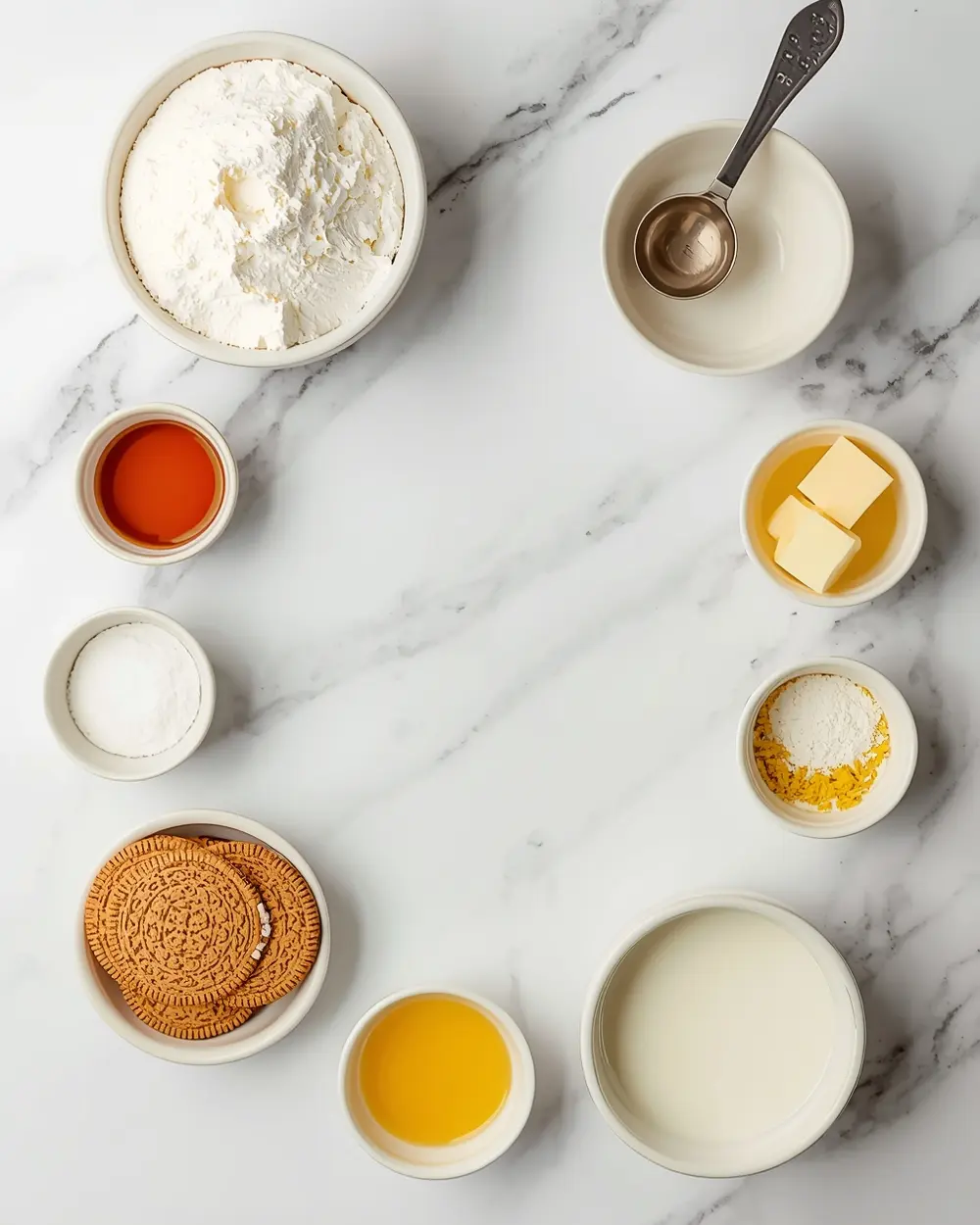 Ingredients for no bake oreo cheesecake