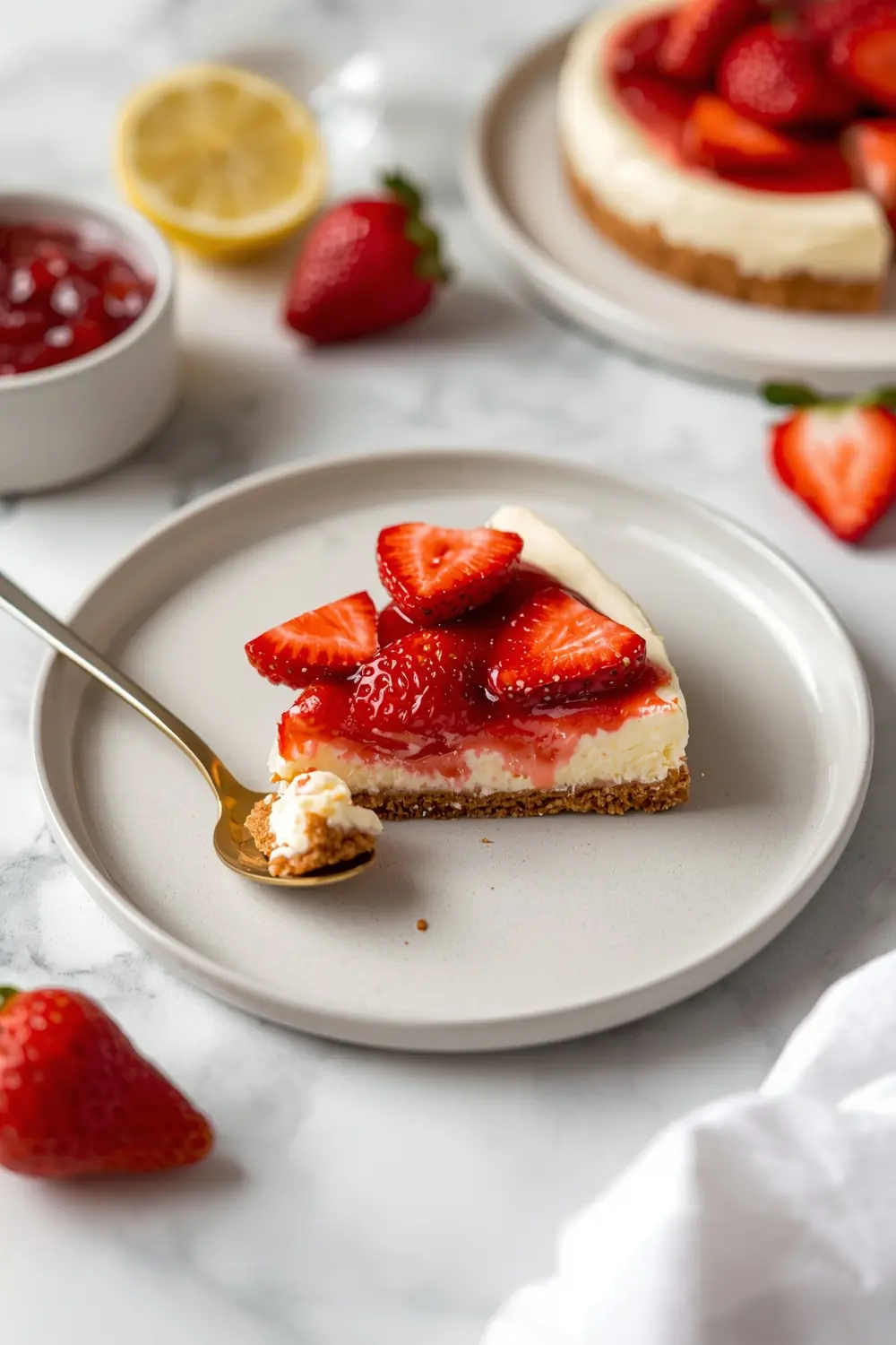no bake strawberry cheesecake