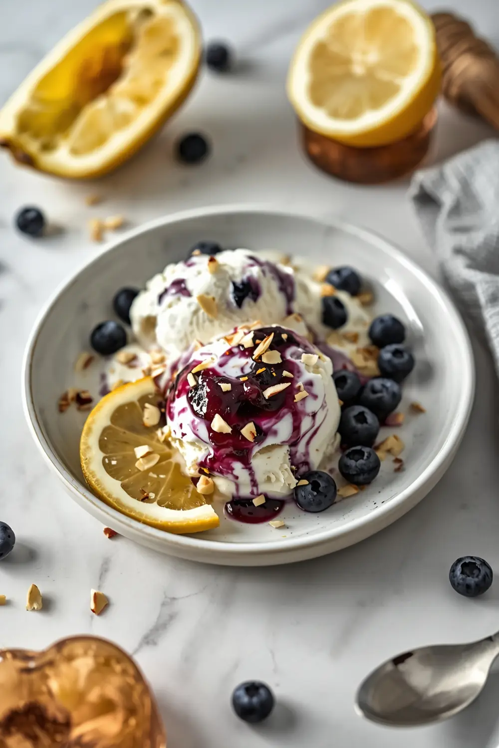 no churn blueberry swirl ice cream