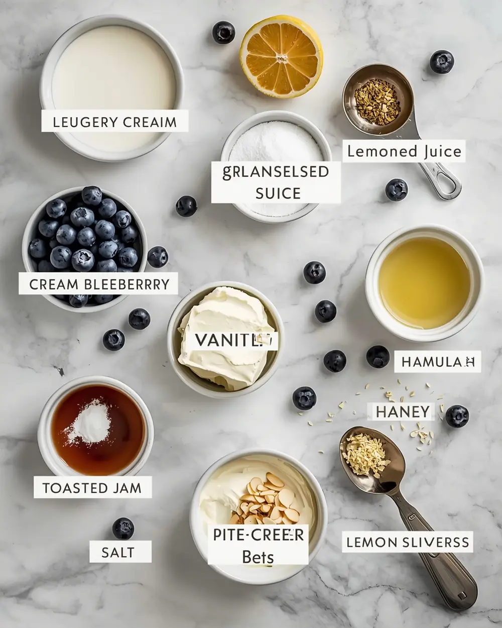 Ingredients for no churn blueberry swirl ice cream