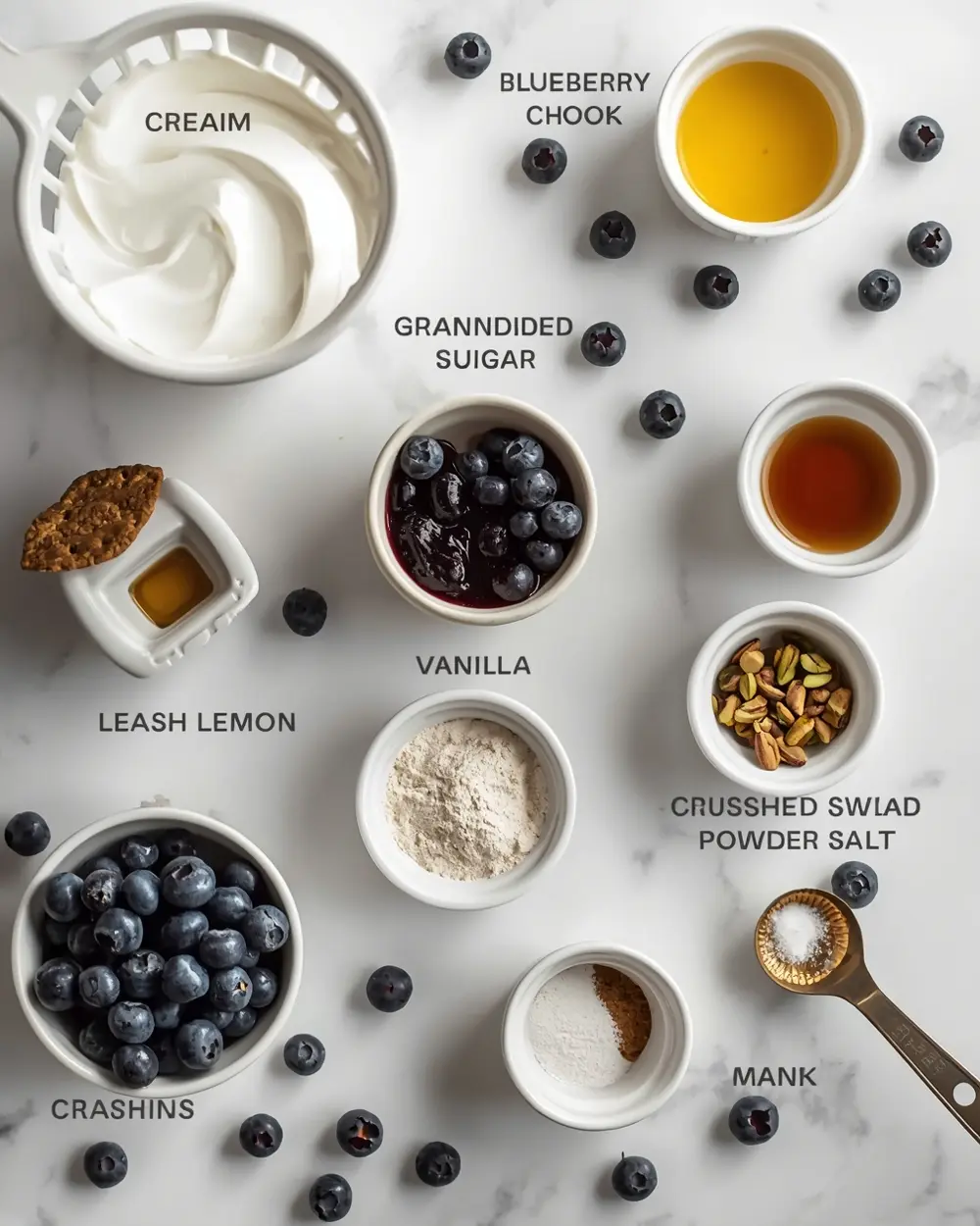 Ingredients for no churn blueberry swirl ice cream