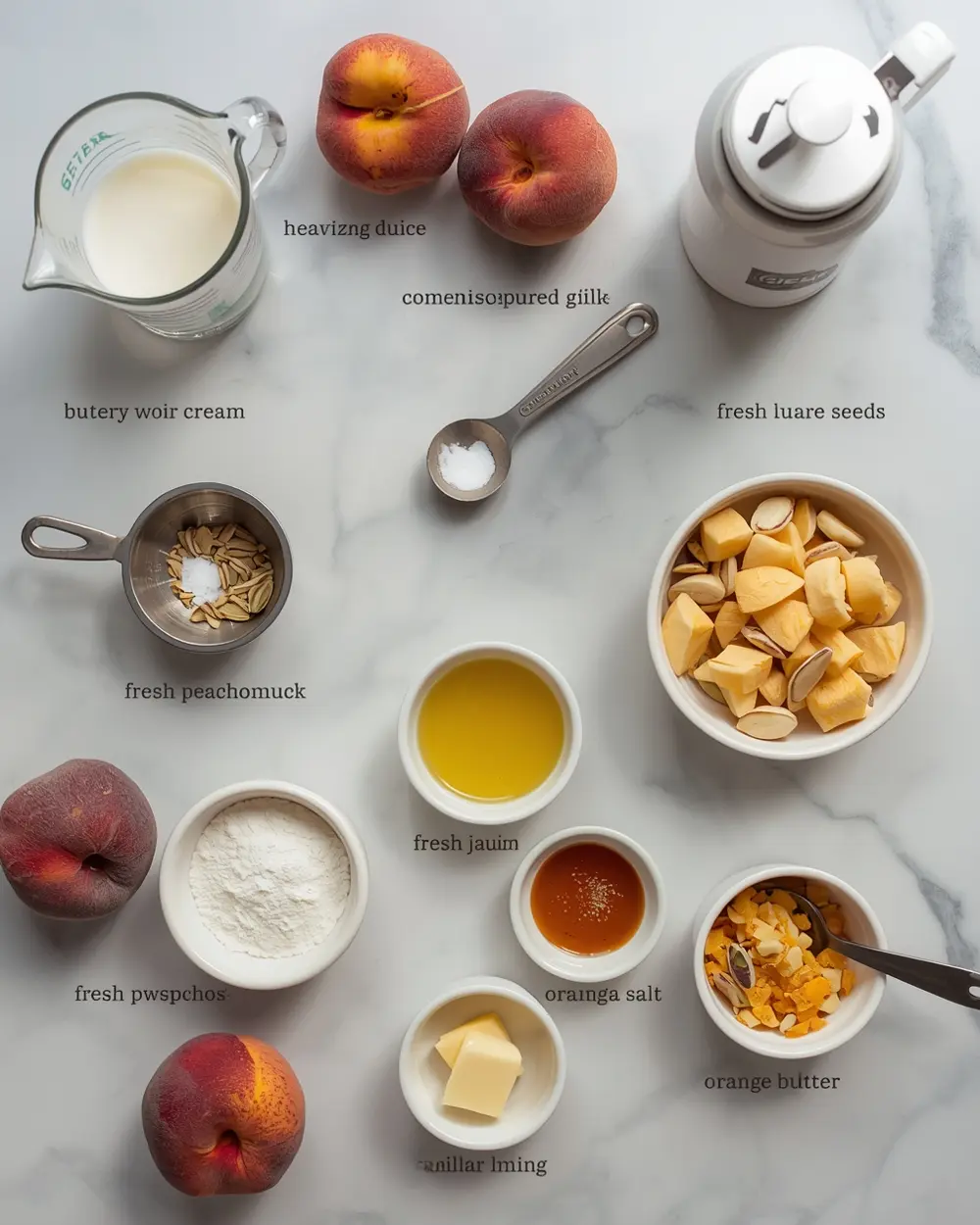 Ingredients for no churn peach ice cream